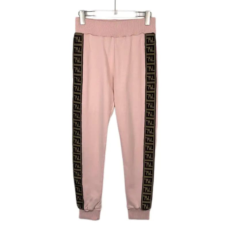 Fendi Fendi Pink Cotton Casual Pants for Women 0089 Size 23" - 1 Thumbnail