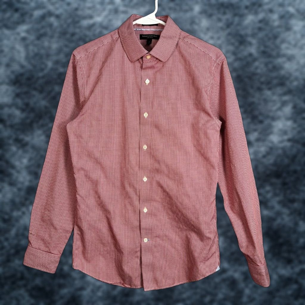 Banana Republic VINTAGE Banana Republic Shirt Mens Small Red Gingham  Non-Iron Dress Shirt Grant Fit | Grailed