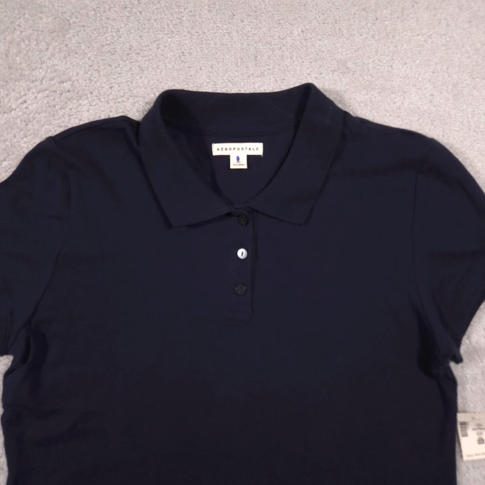 Vintage Aéropostale Polo Shirt Juniors XXL Solid Blue Collared Short Sleeve Basic Top Size XXL / US 16-18 / IT 52-54 - 3 Thumbnail