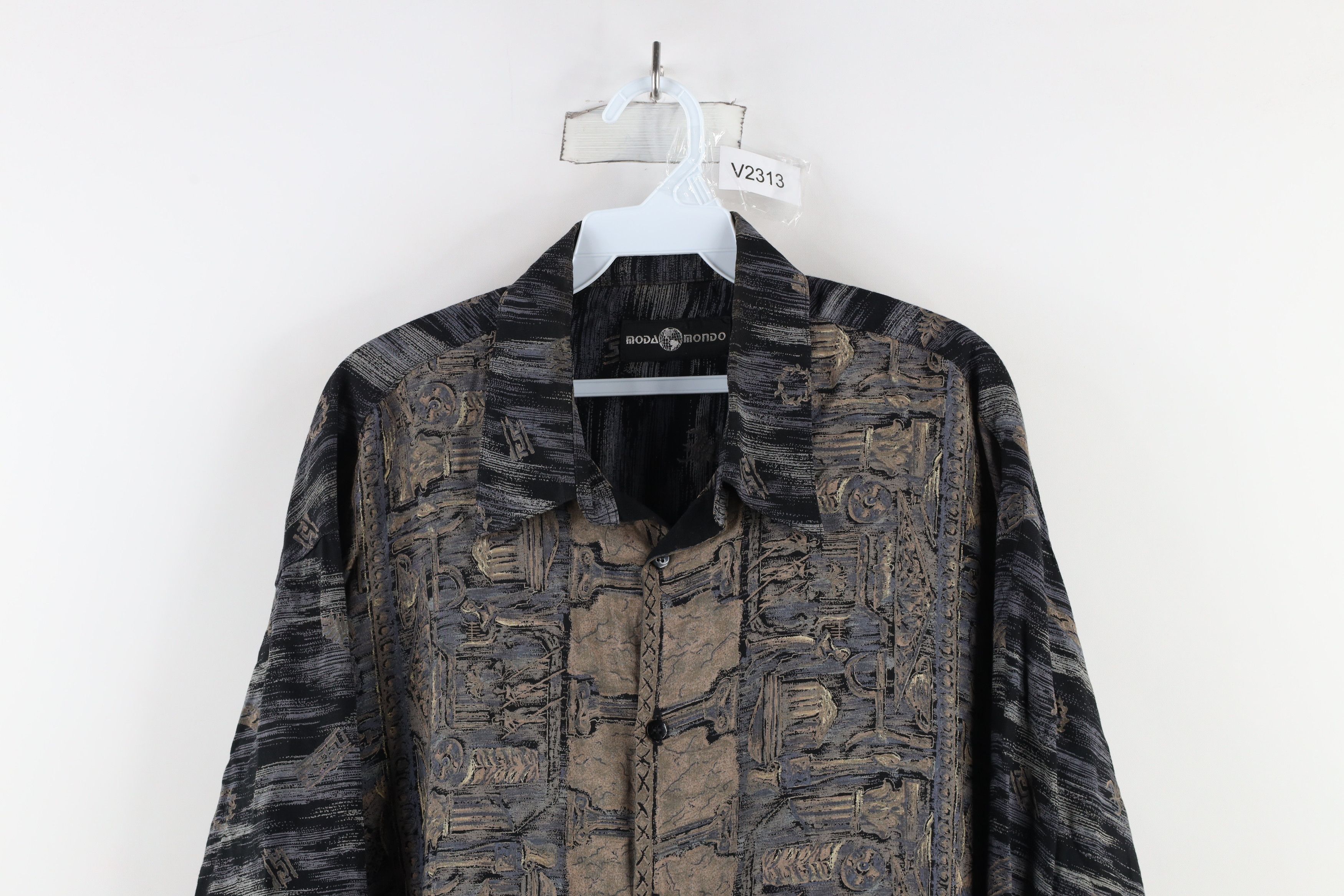 Vintage Vintage 90s Streetwear Art Collared Long Sleeve Button Shirt Size US XL / EU 56 / 4 - 2 Thumbnail