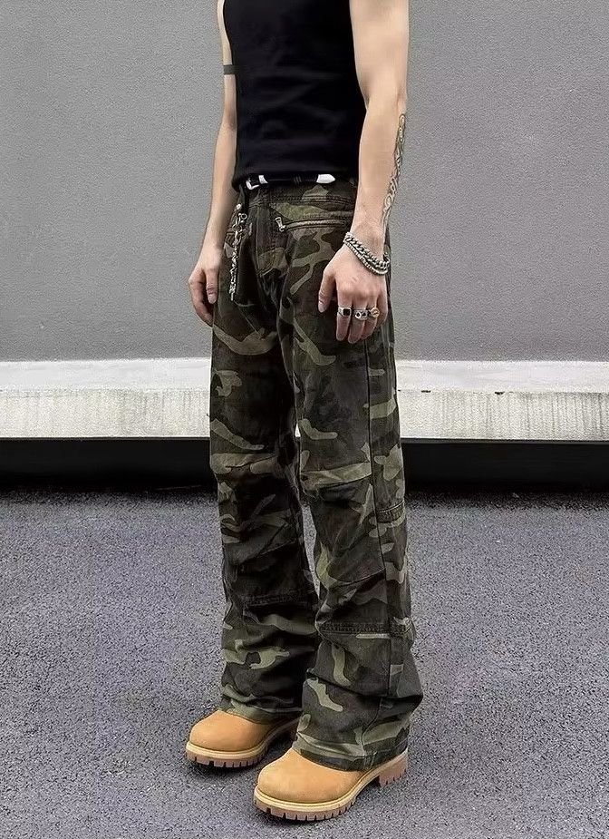 Japanese Brand × Jean Zipper Camouflage Straight Leg Jeans Size US 33 - 3 Thumbnail