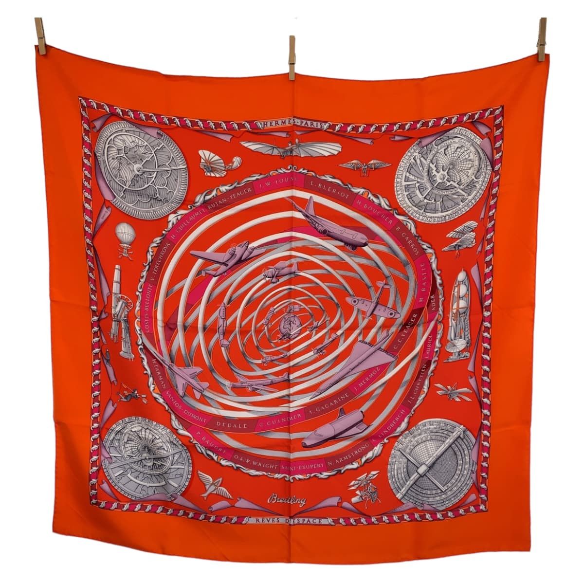 Hermes Hermes Hermes Silk Scarf REVES D'ESPACE Carré 90 Canvas Scarf in Pristine Condition Size ONE SIZE - 1 Thumbnail