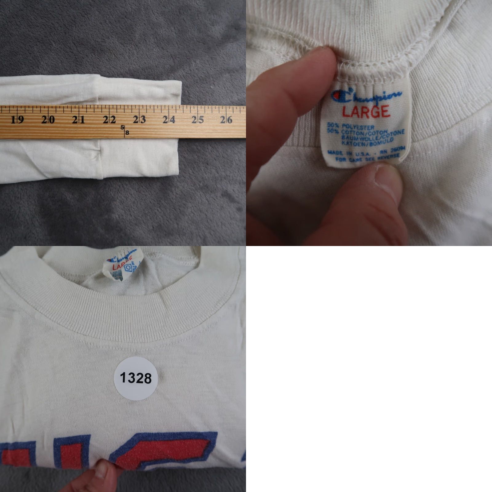 Champion VINTAGE Champion Team USA Long Sleeve Shirt Mens L White 1980s Cotton Blend Made in USA Size US L / EU 52-54 / 3 - 8 Thumbnail
