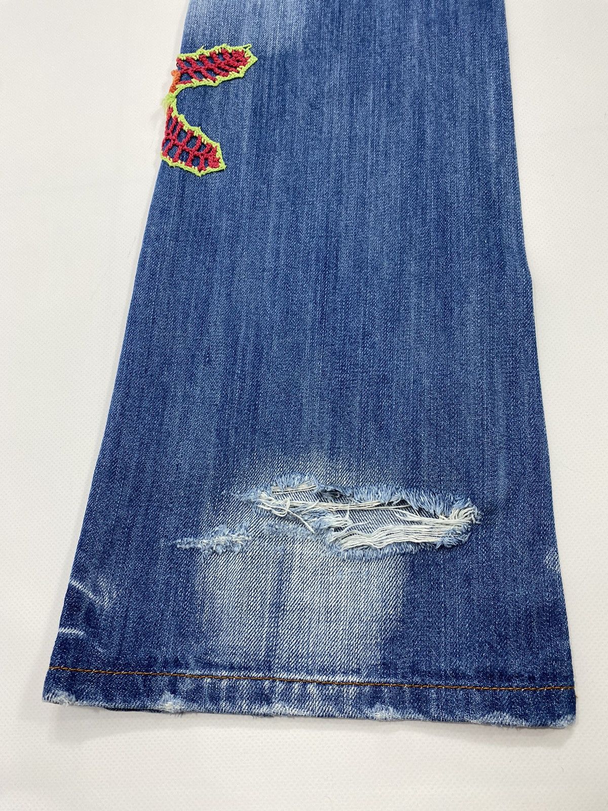 Vintage 🔥LASTDROP🔥 Y2K L Low Rise Starfish Flared Denim Jeans Pants Size 32" / US 10 / IT 46 - 18 Thumbnail