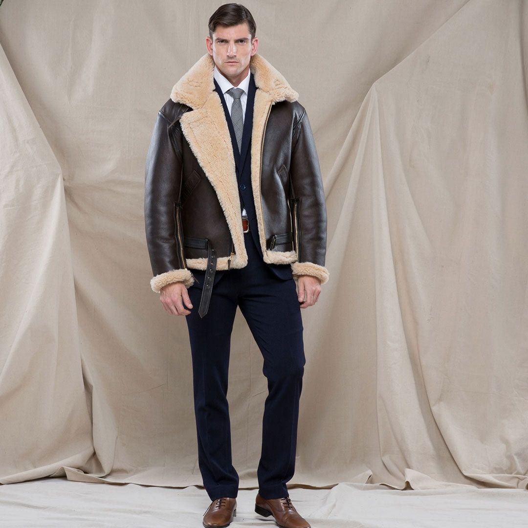 Cockpit USA R.A.F Sheepskin Bomber Jacket Z2109 Size US S / EU 44-46 / 1 - 3 Thumbnail