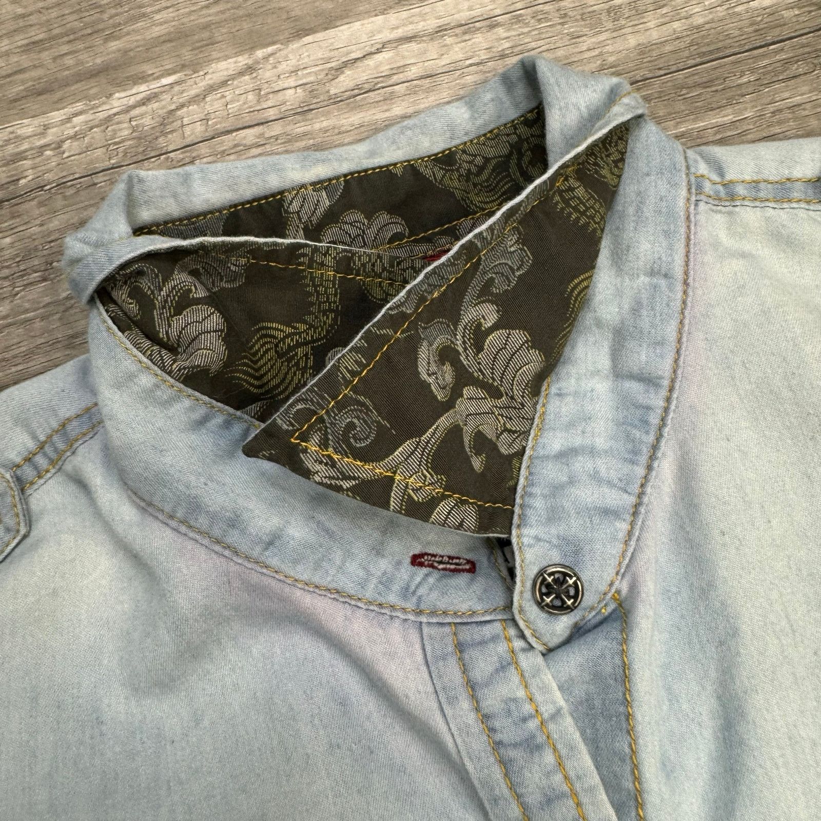 Affliction Affliction Womens Blue Ombré Button Shirt Patriotic Large Size L / US 10 / IT 46 - 6 Thumbnail