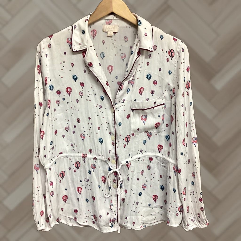 Gap Love Gap Womens Long Sleeve Pajama Top White M Medium Sleep Shirt Short Sleeve No Size M / US 6-8 / IT 42-44 - 1 Thumbnail
