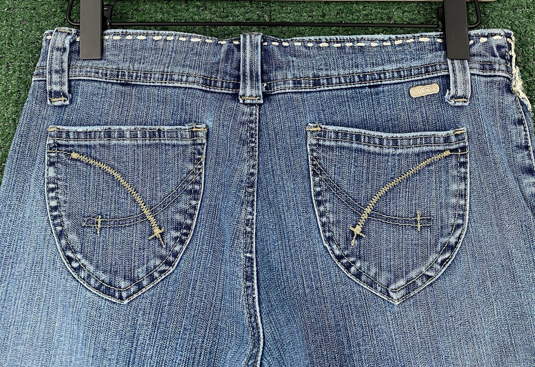 Other Y2K Dollhouse Crochet Flare Bell Bottom Jeans 26” Waist Size 26" / US 2 / IT 38 - 9 Thumbnail