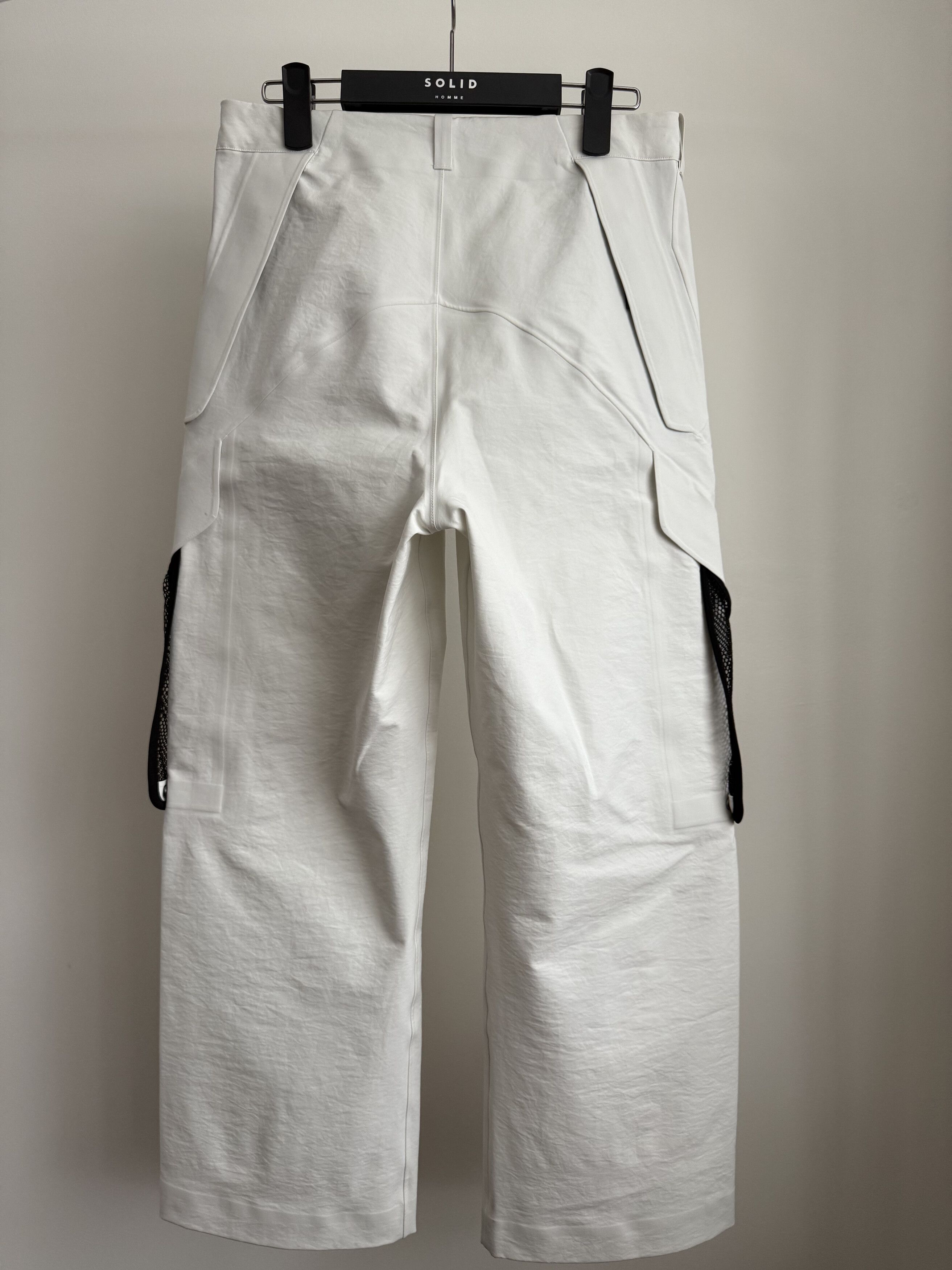 Goldwin Off-White Double Cloth Straight Cargo Trousers Size US 29 - 3 Thumbnail