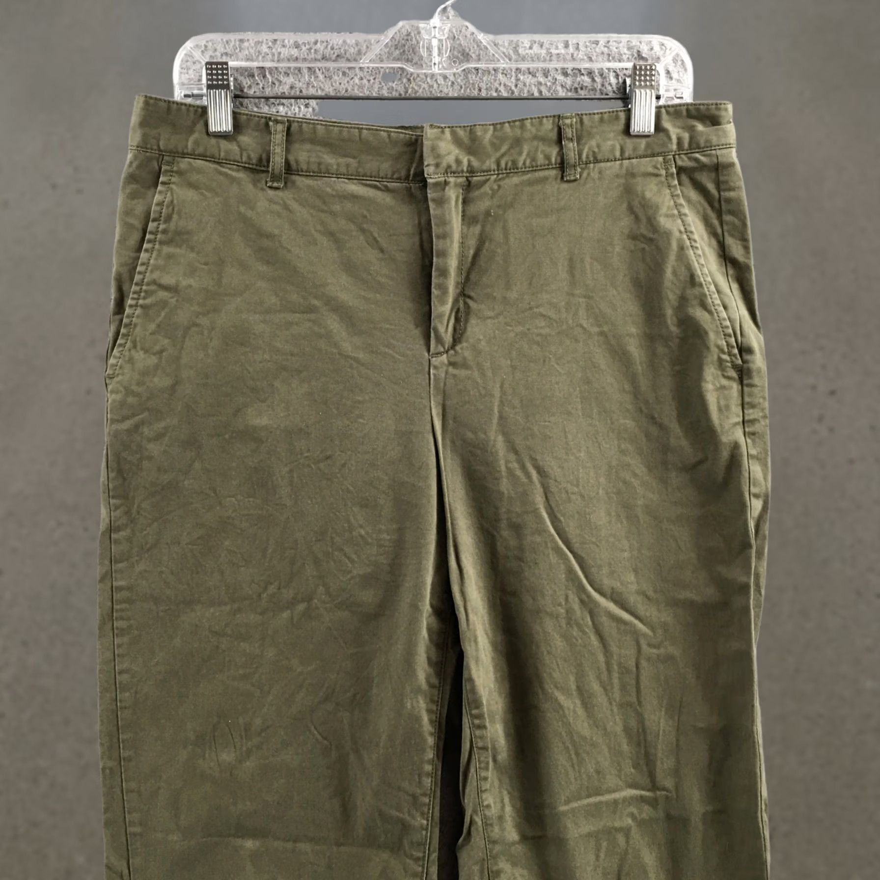 Banana Republic Banana Republic Chino Pants Womens 6 Olive Green Cotton Blend Button Front Zip Pants Size 28" / US 6 / IT 42 - 1 Thumbnail