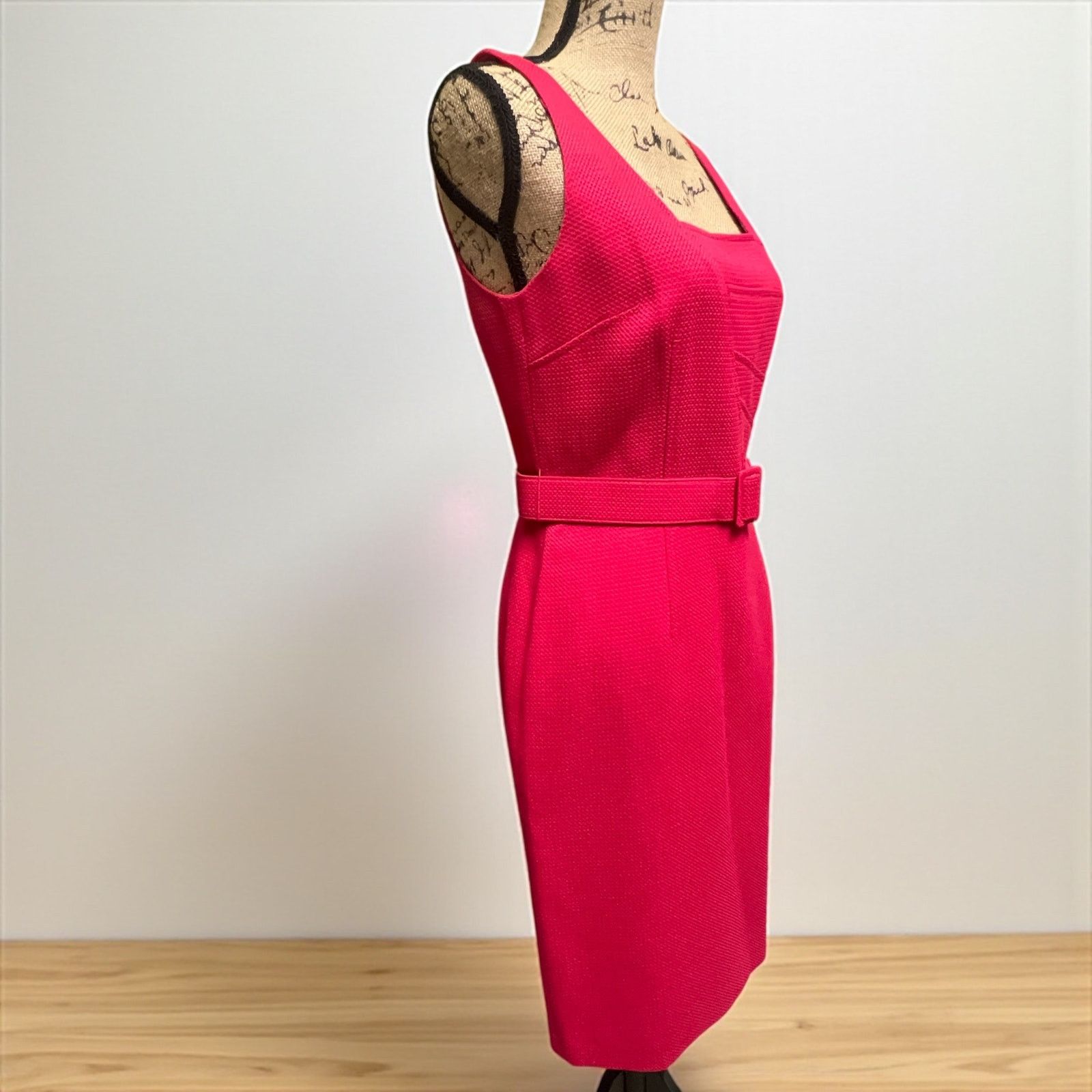 Vintage David Meister Pink Belted Sheath Dress-Size 4-Sleeveless Fit Size S / US 4 / IT 40 - 5 Thumbnail