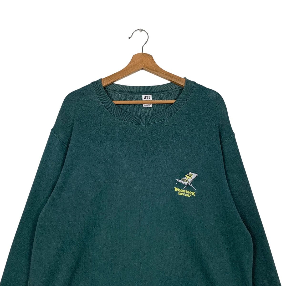Peanuts PEANUTS SNOOPY Woodstock Green Sweatshirt #2631-C118 Size US XL / EU 56 / 4 - 4 Thumbnail
