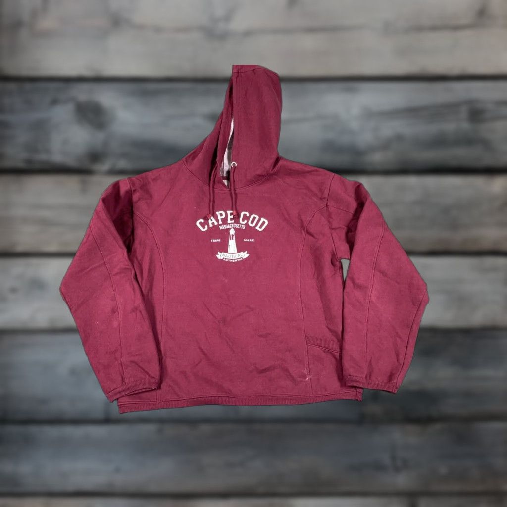 Etro Renegade Retro Cape Cod Hoodie Pullover Adult Large Dark Red Graphic Sweatshirt Mens Size US L / EU 52-54 / 3 - 1 Thumbnail
