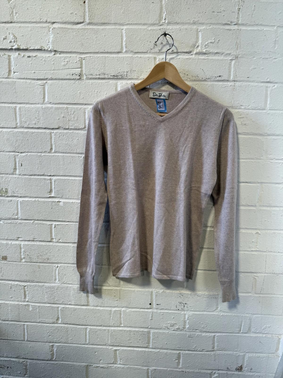 Designer Betty Barclay Women's Beige V-Neck Sweater Size M / US 6-8 / IT 42-44 - 1 Thumbnail