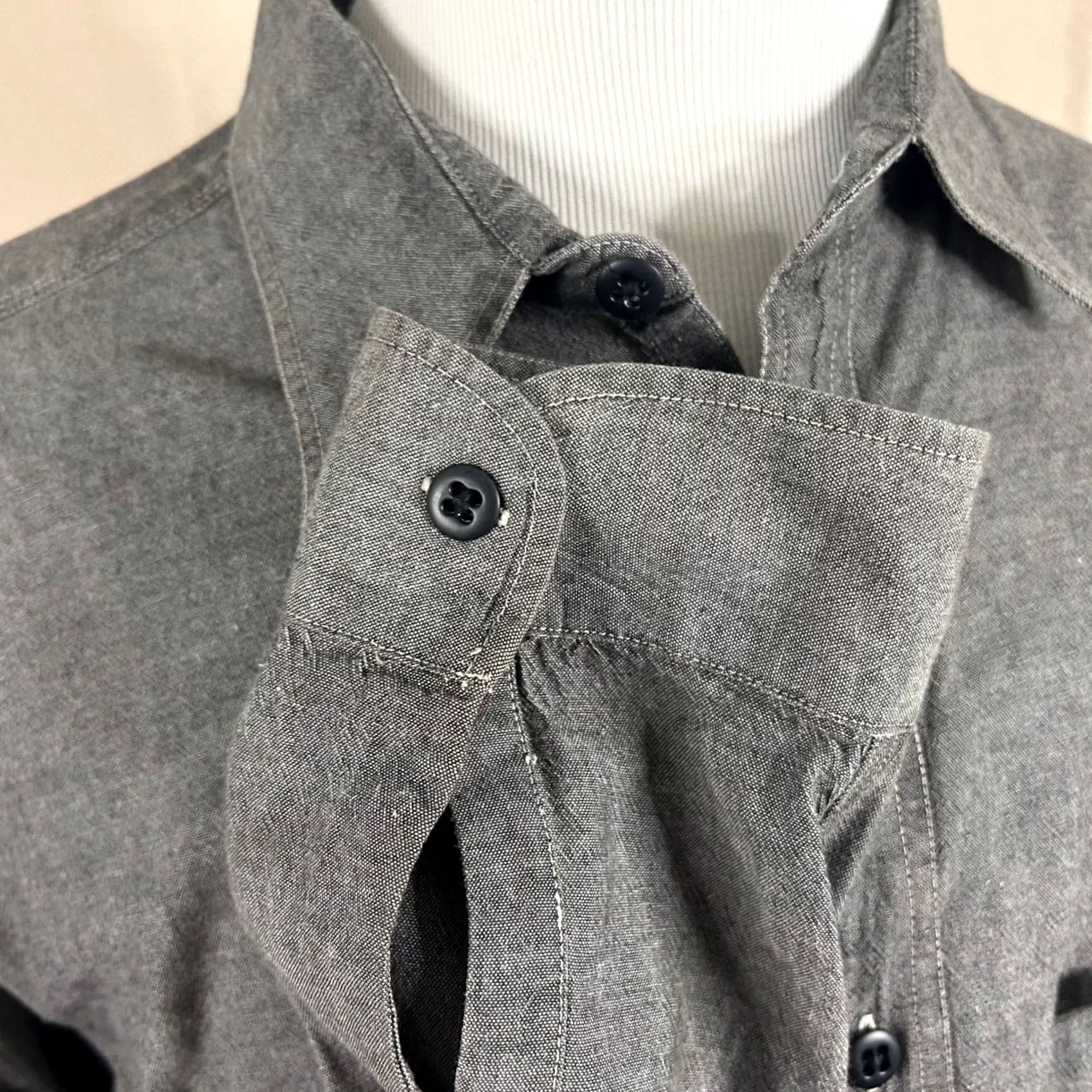 Ralph Lauren Ralph Lauren Polo Jeans Co Shirt XL Gray Chambray Solid Workwear Button Front Size US XL / EU 56 / 4 - 4 Thumbnail
