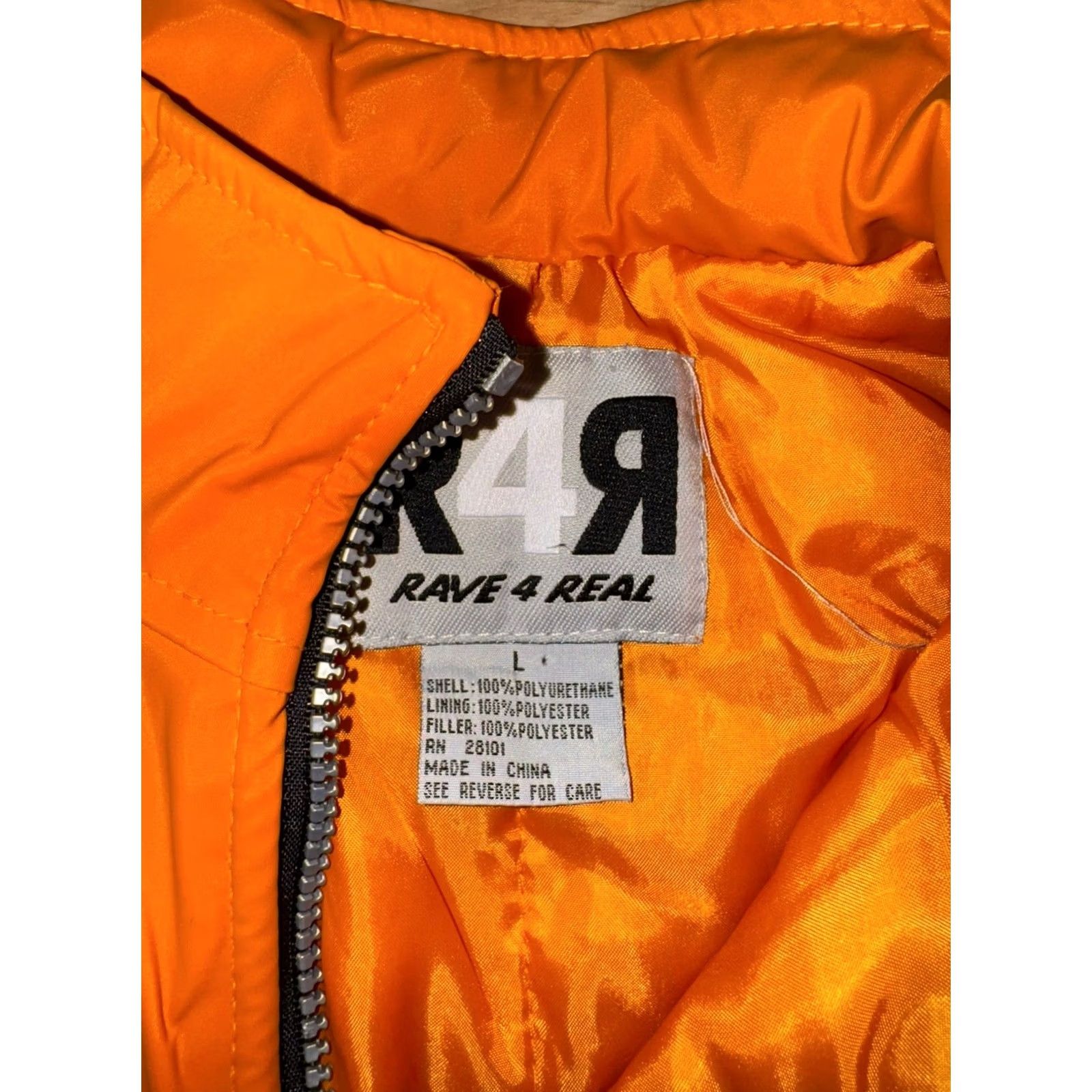 Vintage VINTAGE Rave 4 Real Vest Orange Polyurethane Zip Womens L GUC Y2K Size L / US 10 / IT 46 - 2 Thumbnail