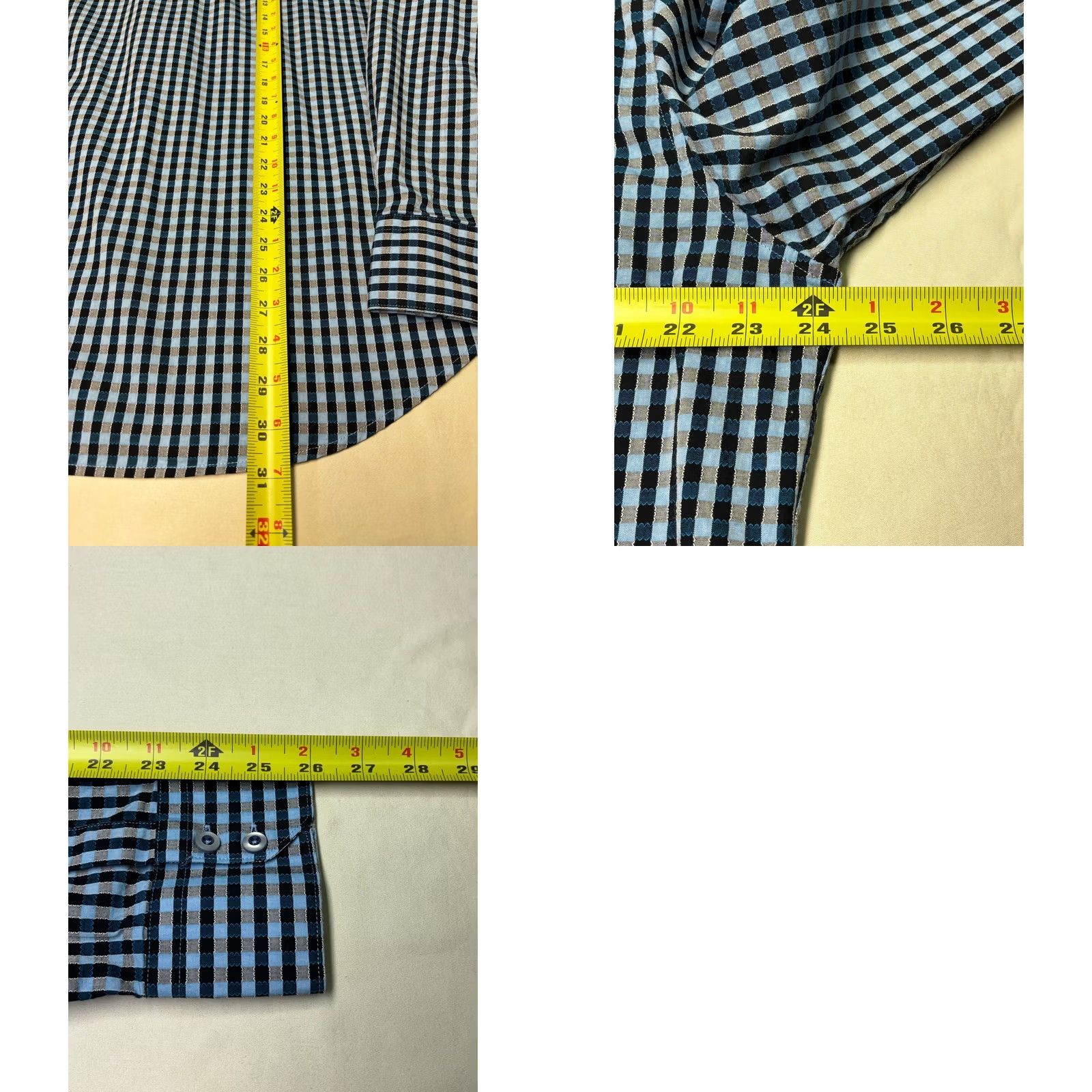 Robert Graham Robert Graham Mens XL Classic Fit Blue Gingham Check Cotton Button Down Shirt Size US XL / EU 56 / 4 - 8 Thumbnail
