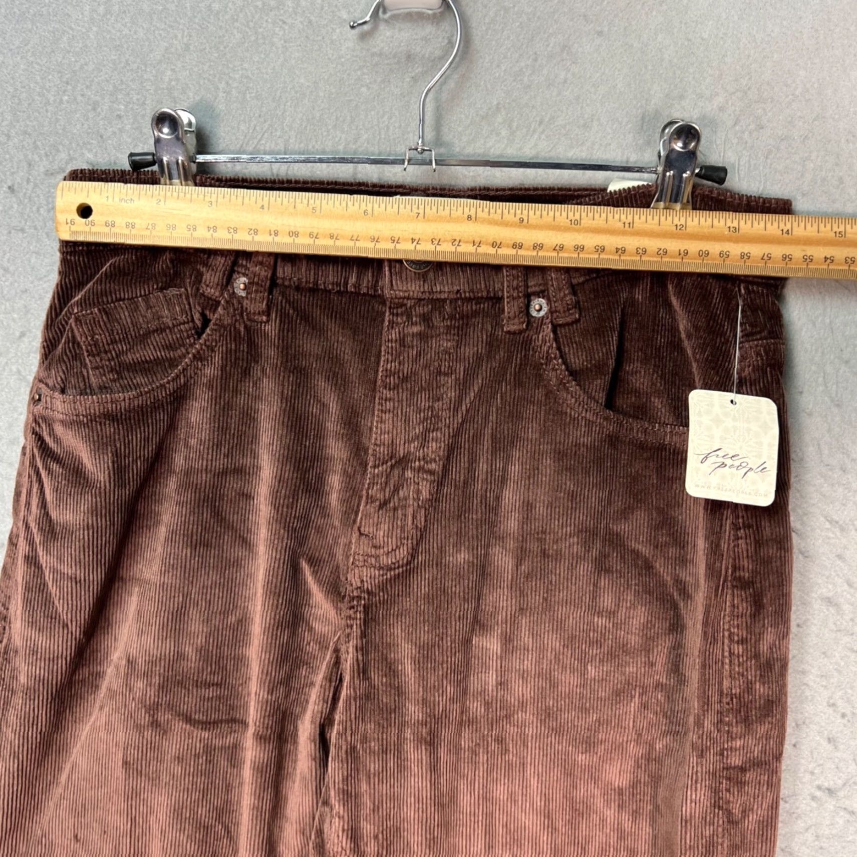 Free People Free People Womens 27 Corduroy Risk Taker High Rise Straight Leg Pants Brown NEW Size 27" / US 4 / IT 40 - 7 Thumbnail
