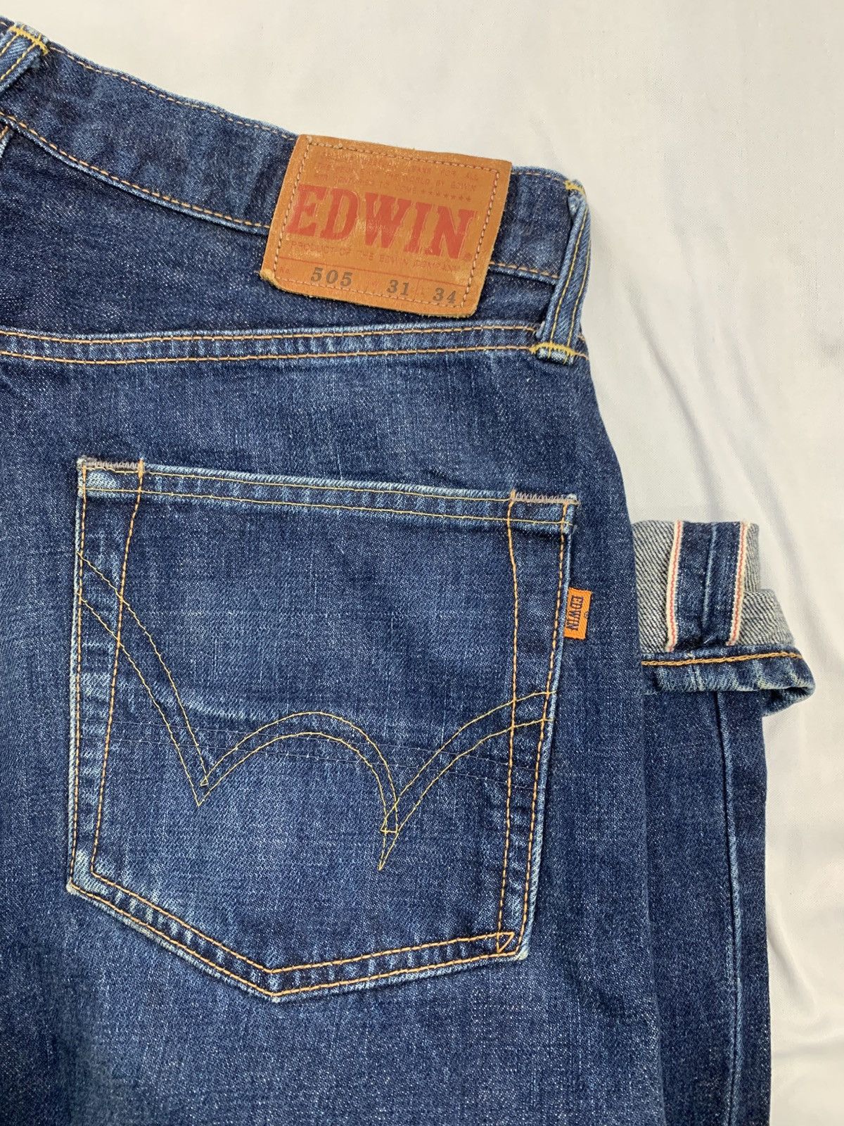 Edwin Vintage edwin selvedge raw jeans distres Size US 31 - 9 Thumbnail