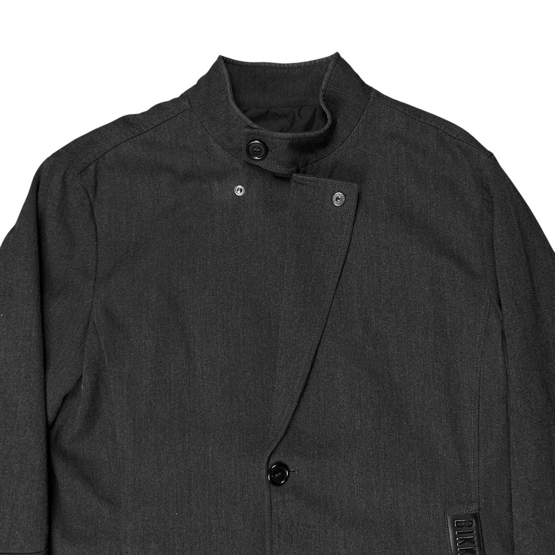 Dirk Bikkembergs Dirk Bikkembergs Metal Leather Pocket Wool Coat Size US XL / EU 56 / 4 - 5 Thumbnail