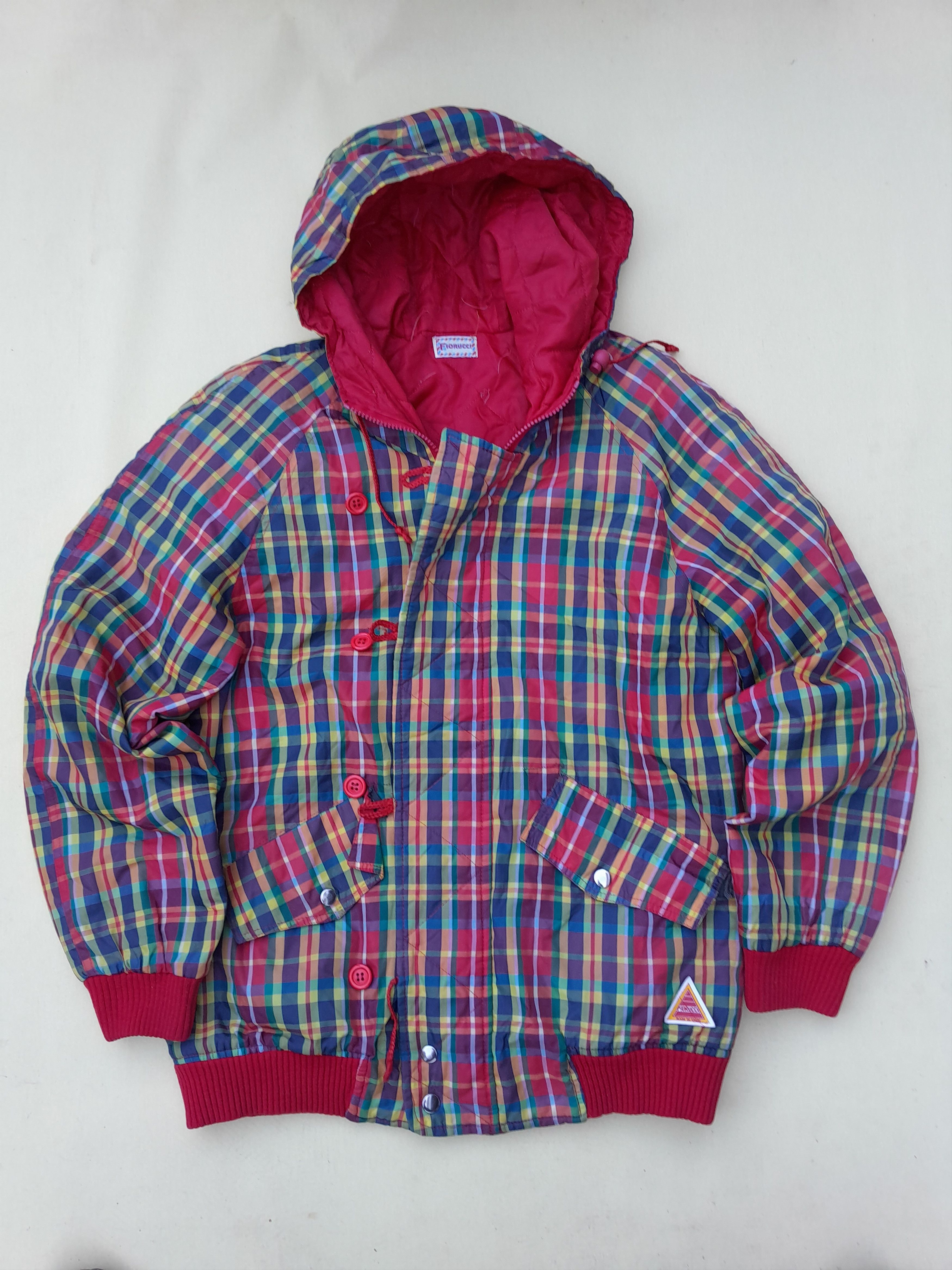 Fiorucci Vintage Fiorucci Jacket Mens M Rainbow Check Coat 80s 90s Size US M / EU 48-50 / 2 - 1 Thumbnail
