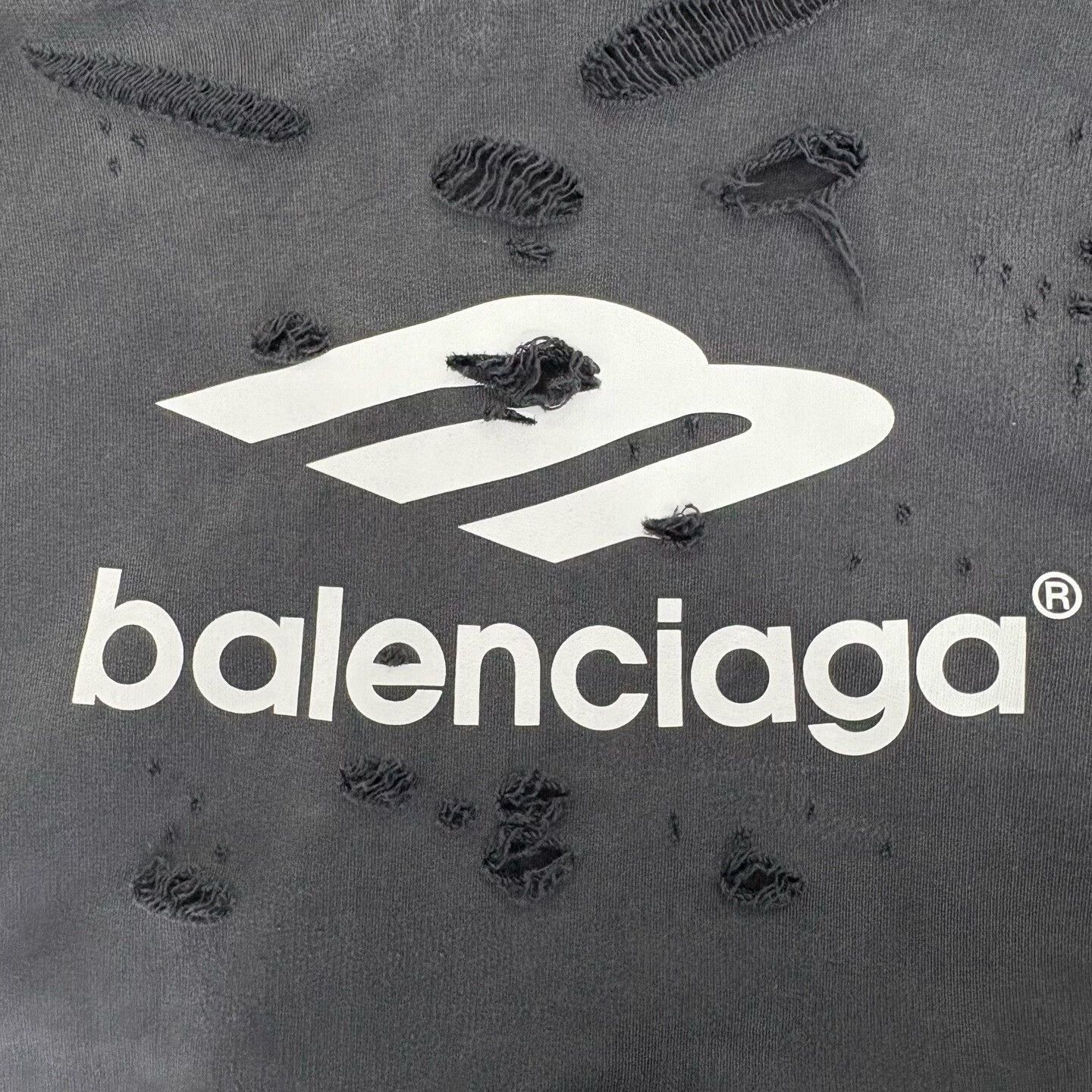 Balenciaga balenciaga distressed black hoodie size L Size US L / EU 52-54 / 3 - 6 Thumbnail