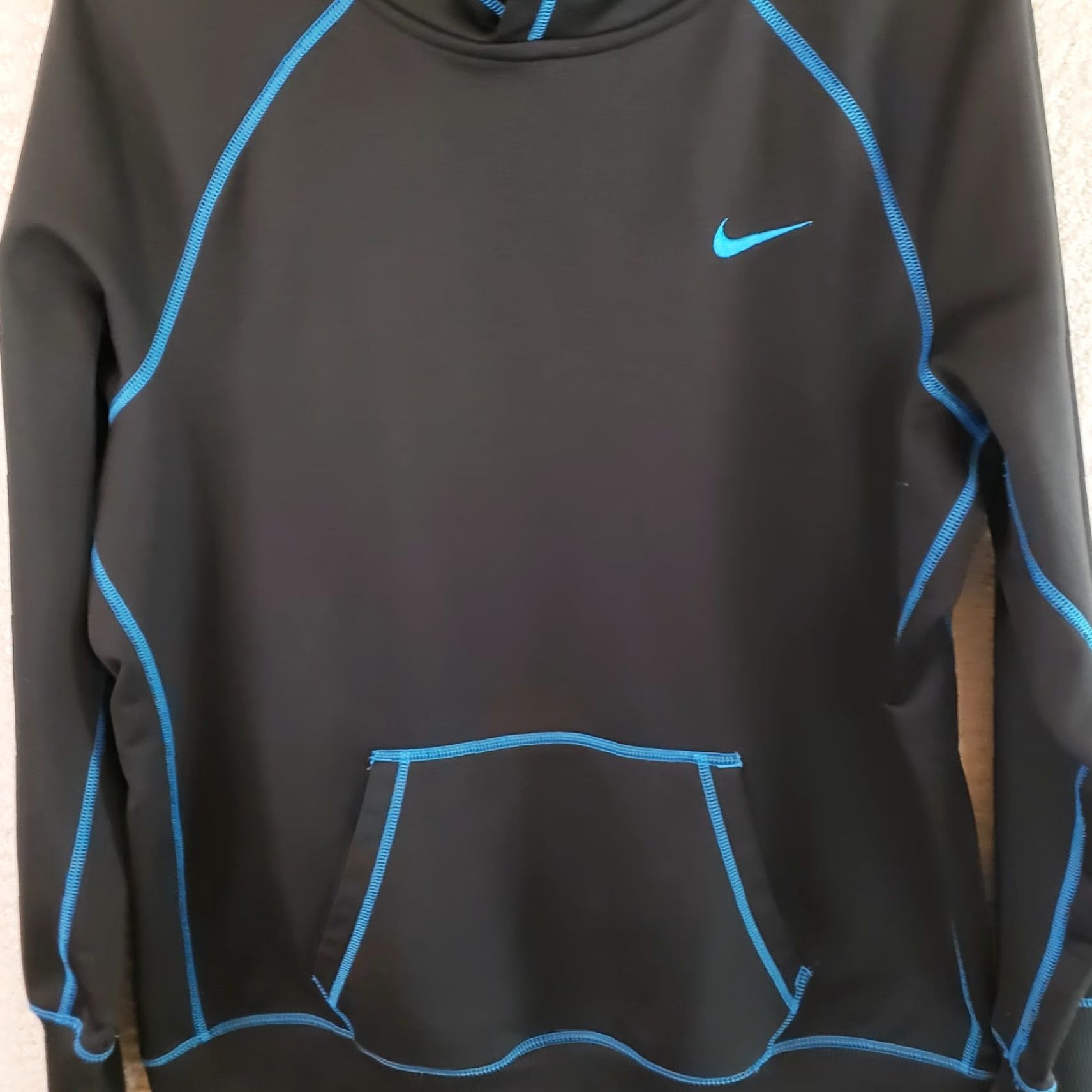 Nike Nike Hoodie Mens XL Black Therma-Fit Pullover Fleece Lined Jacket Pockets BlueT Size US XL / EU 56 / 4 - 2 Thumbnail