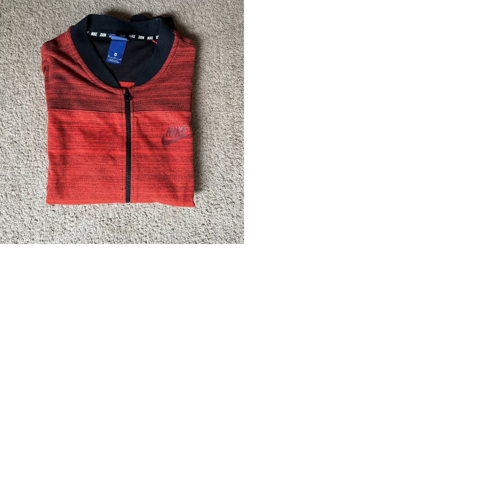Nike VINTAGE Nike Sweatshirt Mens Medium Full Zip Logo Orange Pockets Round Neck Size US M / EU 48-50 / 2 - 9 Thumbnail