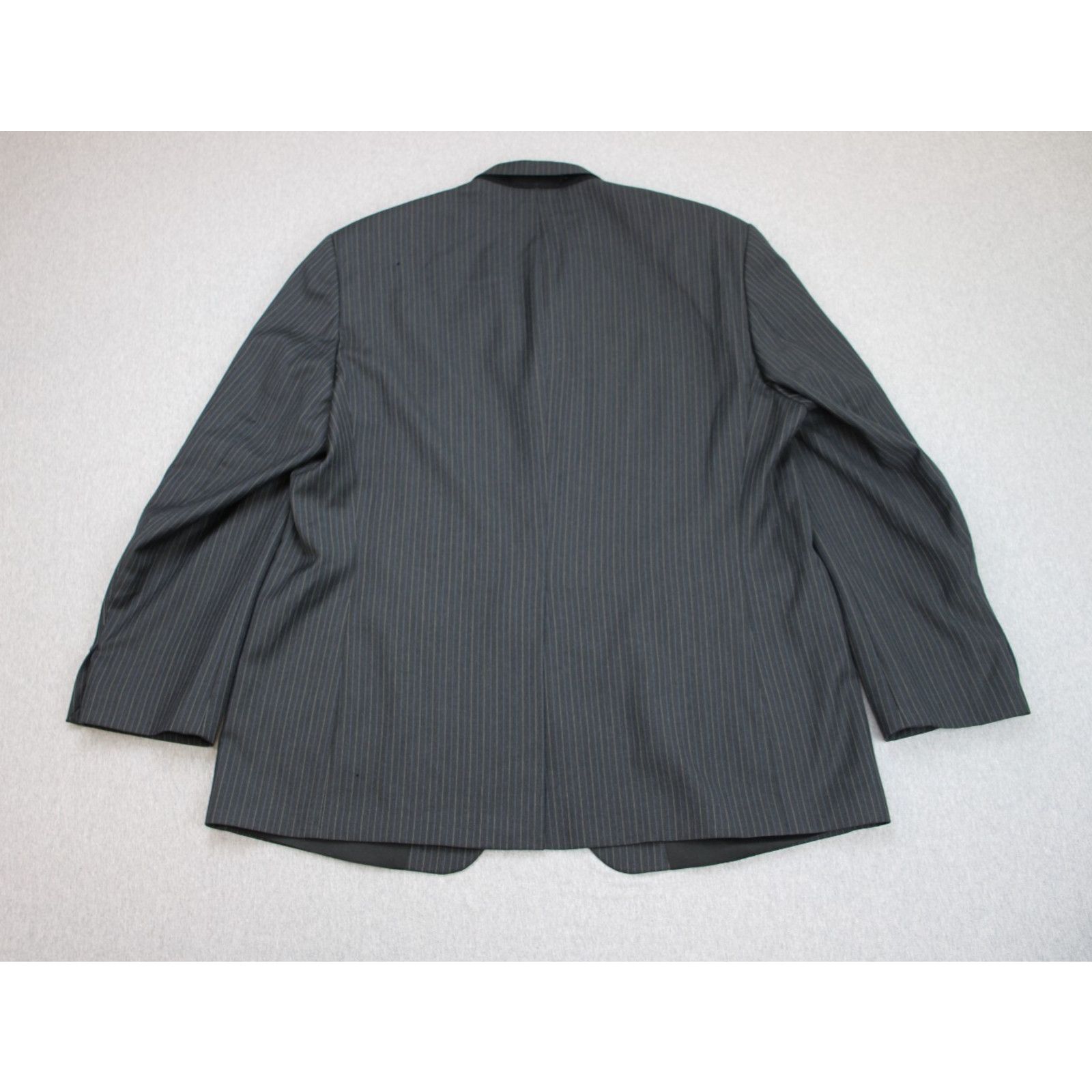 Lauren Ralph Lauren Lauren Ralph Lauren Blazer Mens 48R Gray Striped Wool Size 48R - 2 Thumbnail
