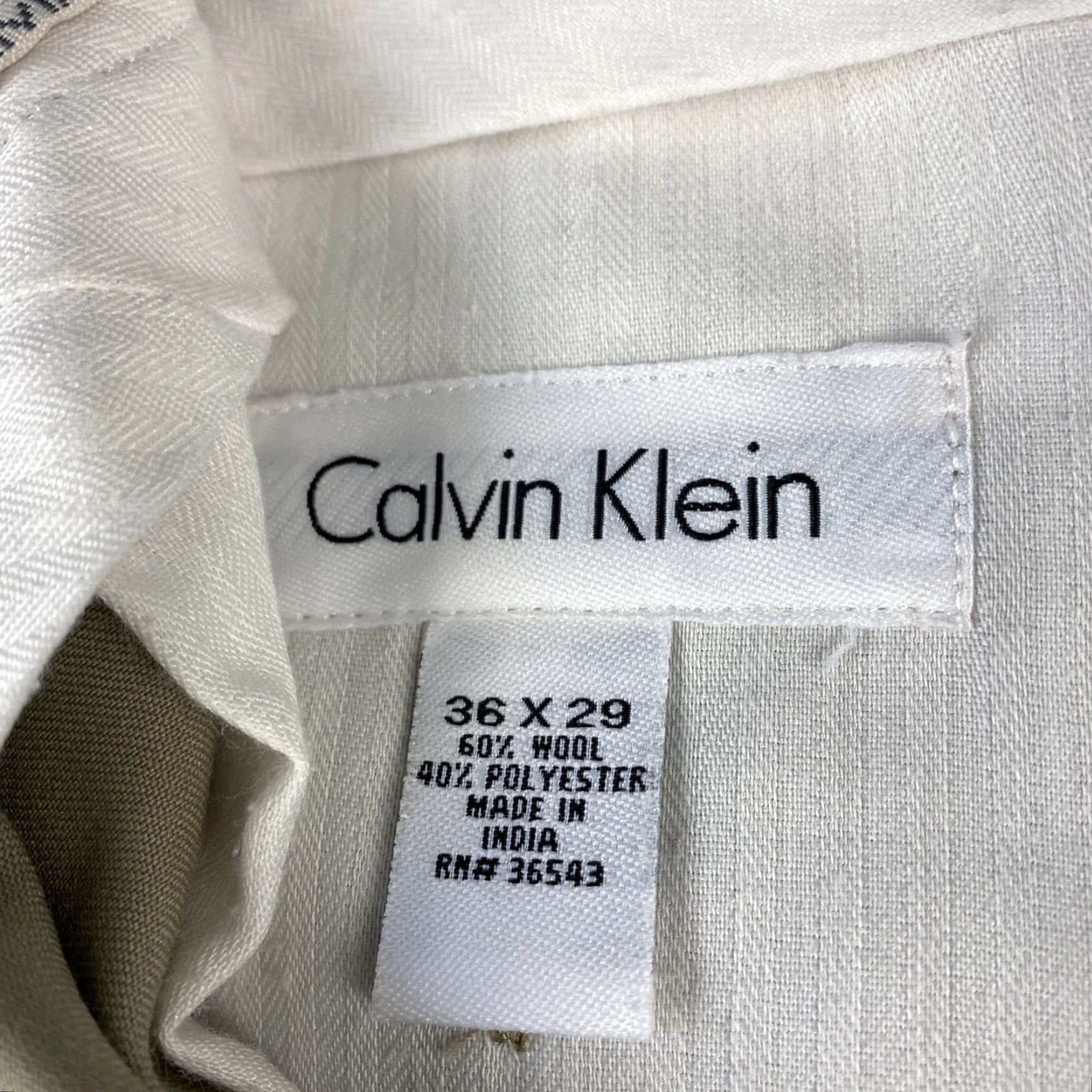 Calvin Klein Calvin Klein Dress Pants Men’s Size 36W x 29” Wool Blend Tan Beige Regular Fit Trousers 38-41 Formal Business Casual Pants Size US 36 / EU 52 - 5 Thumbnail