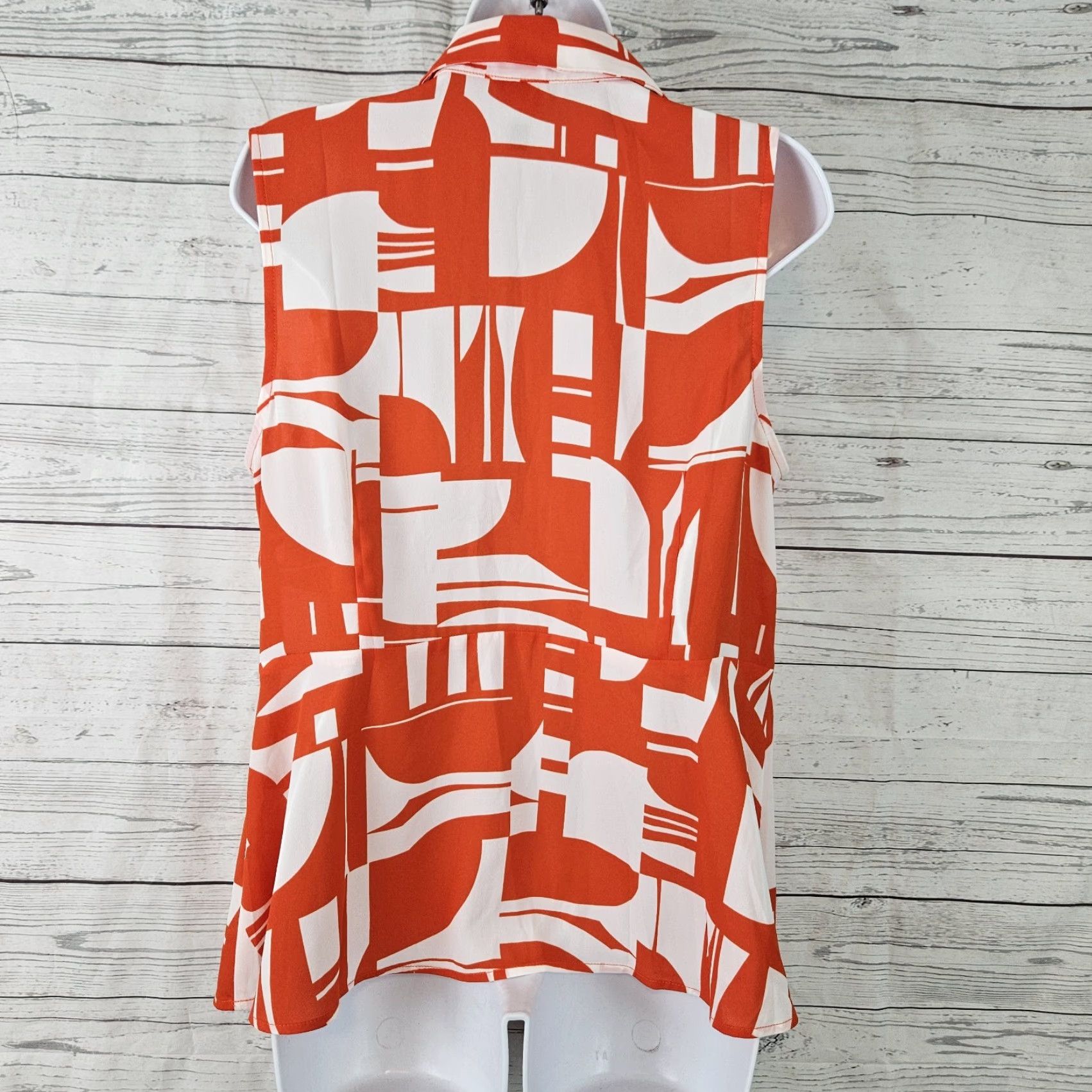 Vintage Cabi 6103 Womens Kelly Blouse Sz Medium Orange White Sleeveless 1/4 Zip Shirt Adult M Orange Womens Blouse Kelly 6103 Size M / US 6-8 / IT 42-44 - 3 Thumbnail