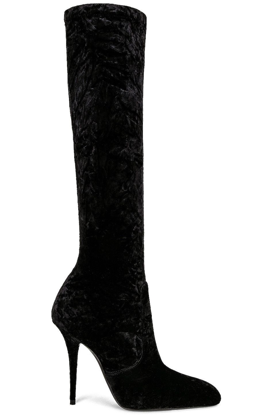 Saint Laurent Paris o1bcso1str1224 Talia Boots in Velvet in Black Size US 8.5 / IT 38.5 - 1 Thumbnail