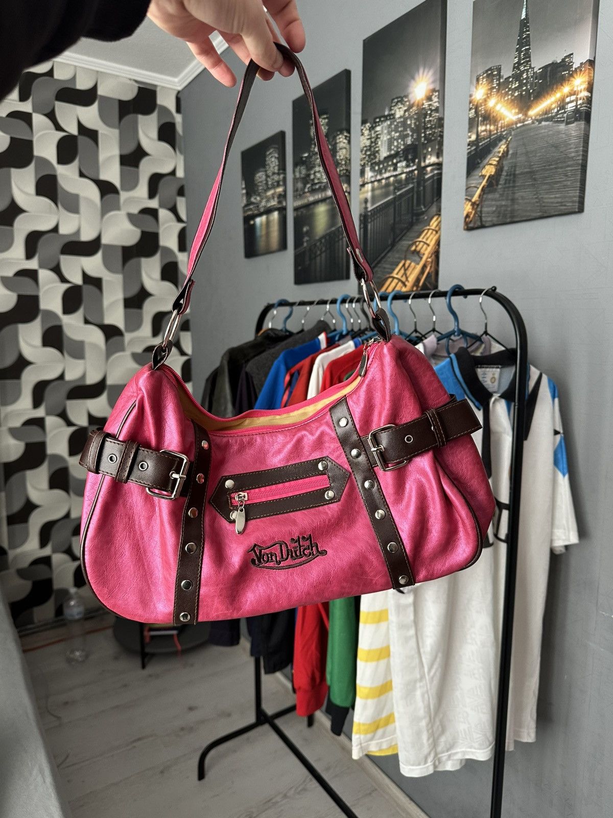 Vintage x Von Dutch Y2K Pink Shoulder Bag, Women's