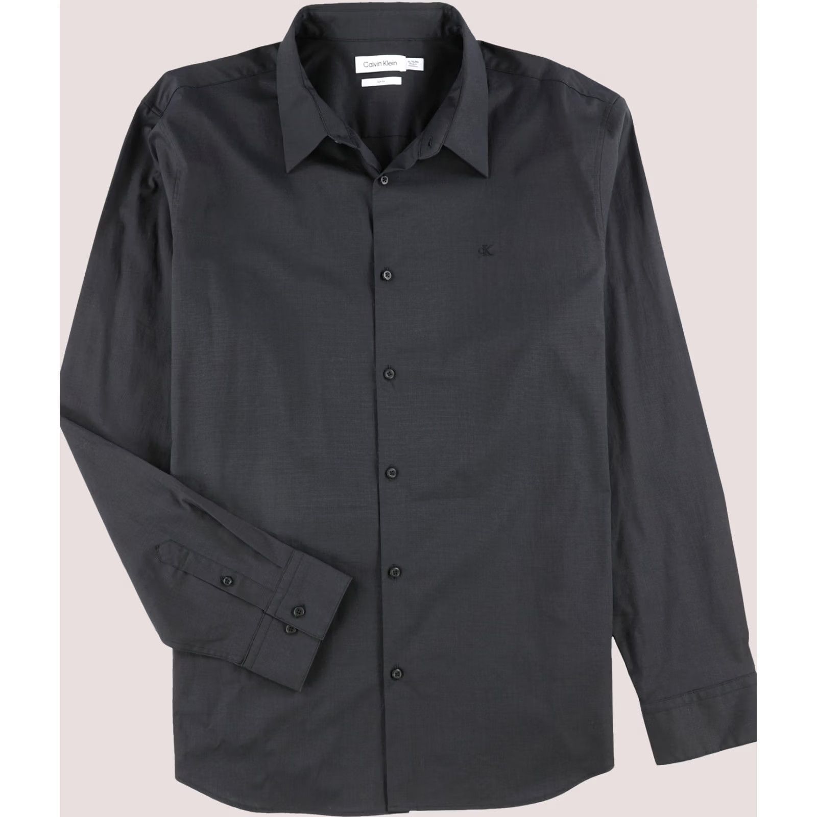Calvin Klein Calvin Klein Mens Solid Button Up Shirt, gray, XL Neck, Button Up, White Size US XL / EU 56 / 4 - 1 Thumbnail