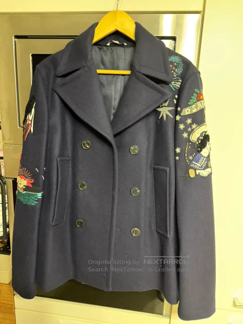 Valentino Valentino Heavy embroidered wool coat Size L / US 10 / IT 46 - 1 Thumbnail