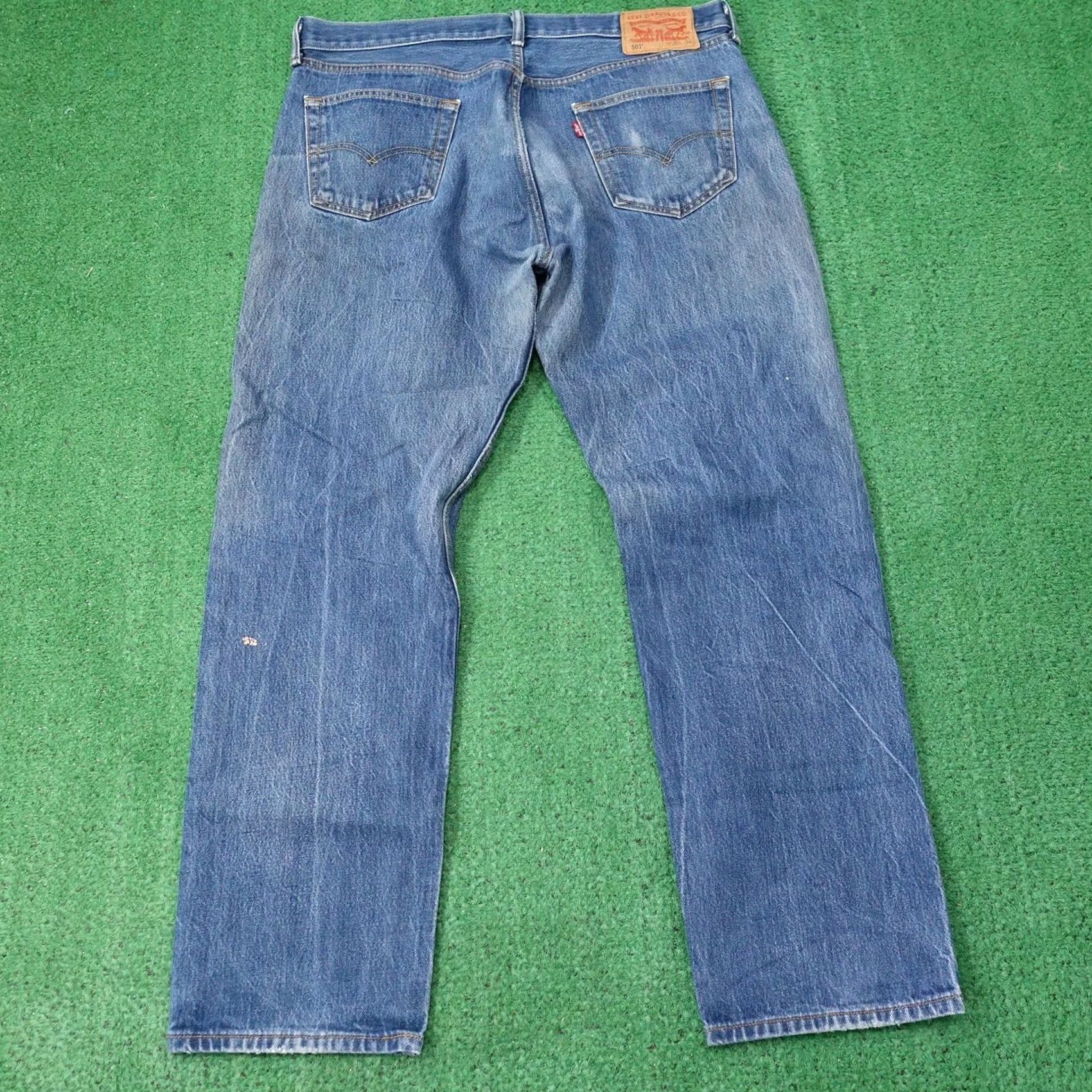 Levi's Levi's 501 Jeans Mens 38 Regular Inseam 30 Blue Distressed Button Fly Straight Denim Pants Size US 38 / EU 54 - 7 Thumbnail