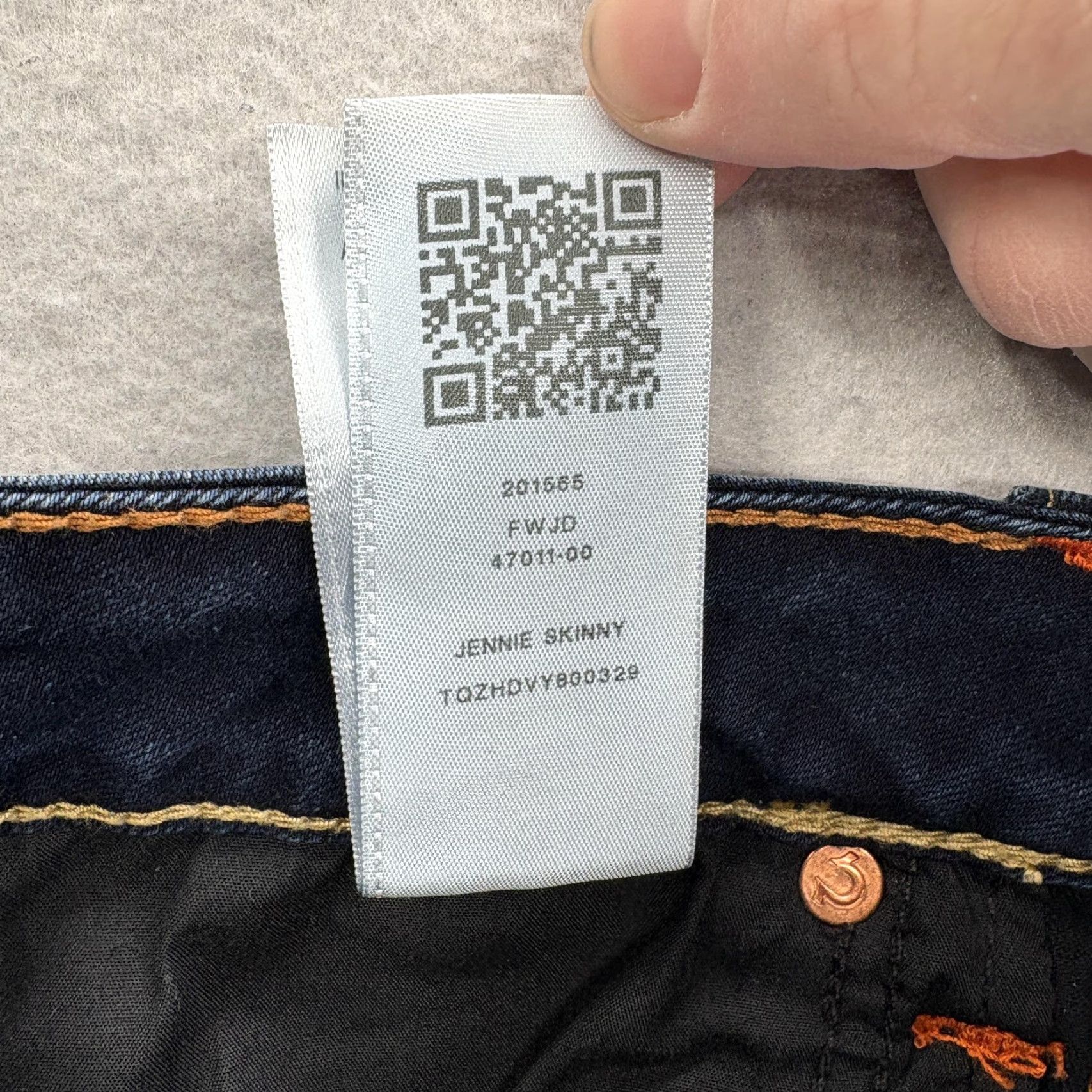 True Religion True Religion Jeans Skinny 27 Blue Dark Wash Mid Rise Womens 5-Pocket Denim Zip Slim Stretch Y2K Vintage No Size 27" / US 4 / IT 40 - 6 Thumbnail