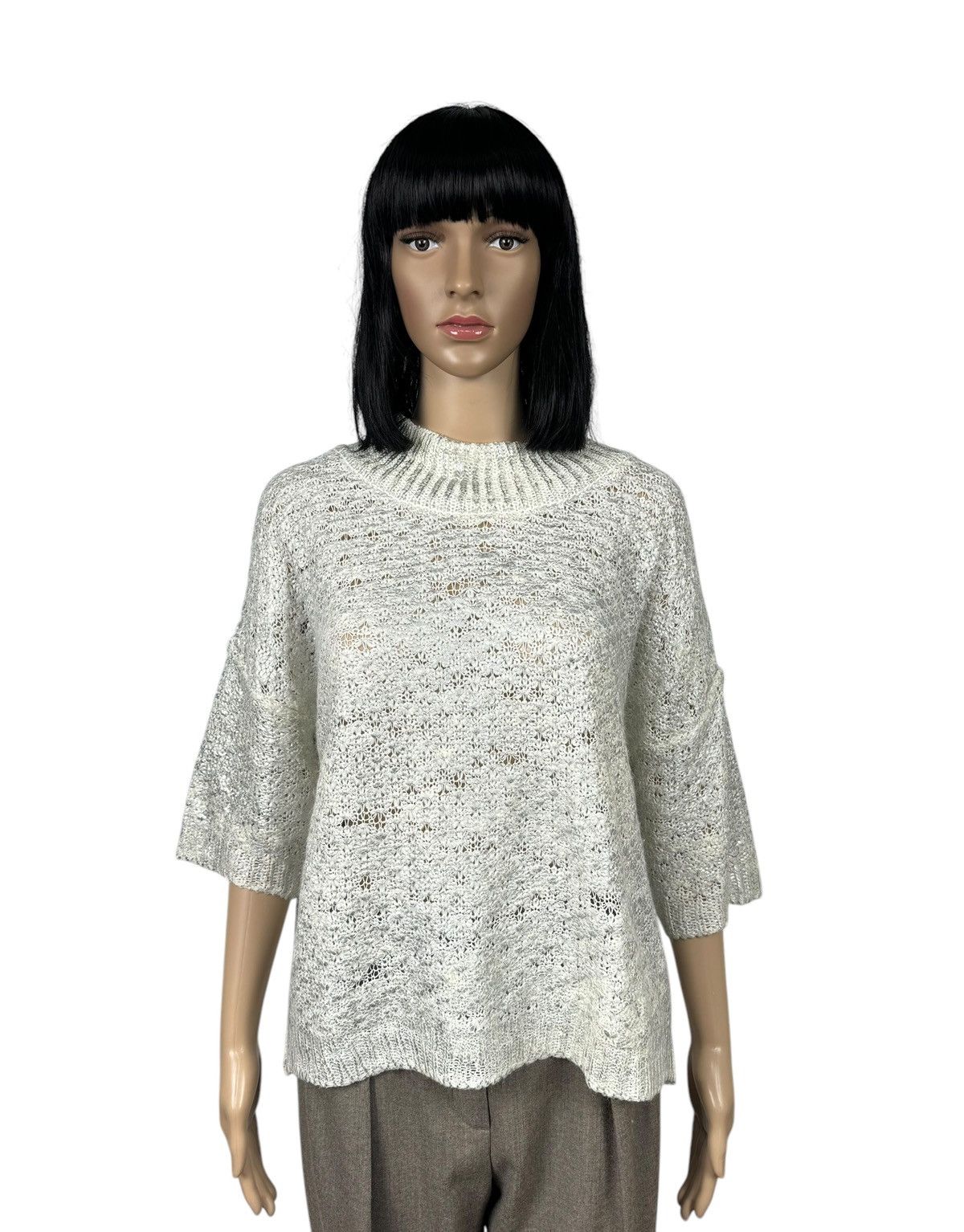 TWINSET Twinset Knit Sweater Acrylic-Wool Short Sleeve Metall Paint Size M / US 6-8 / IT 42-44 - 1 Thumbnail