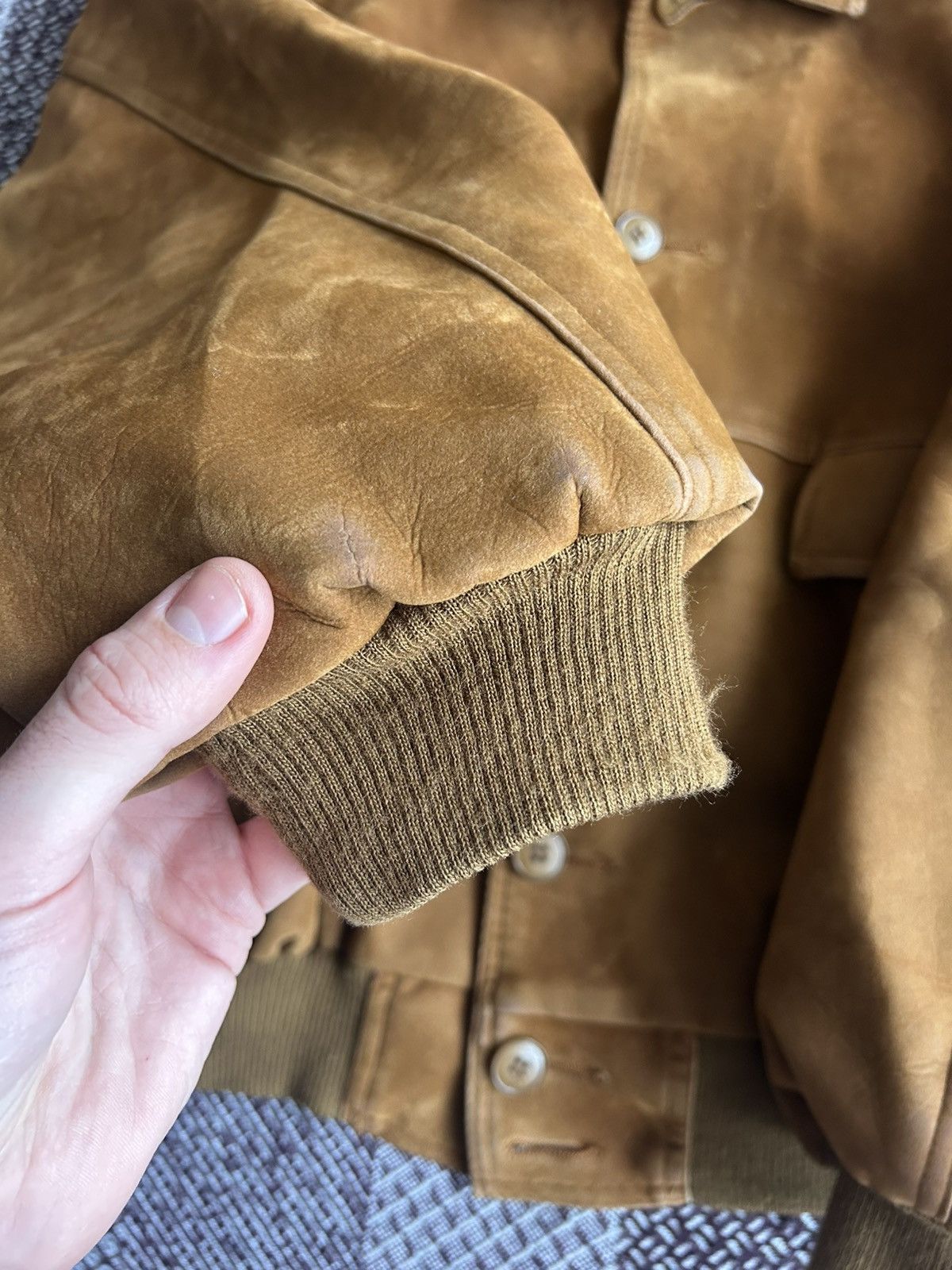 Genuine Leather Vintage Leather Bomber Jacket 90s Faded Japanese Vibe Size L Size US L / EU 52-54 / 3 - 7 Thumbnail