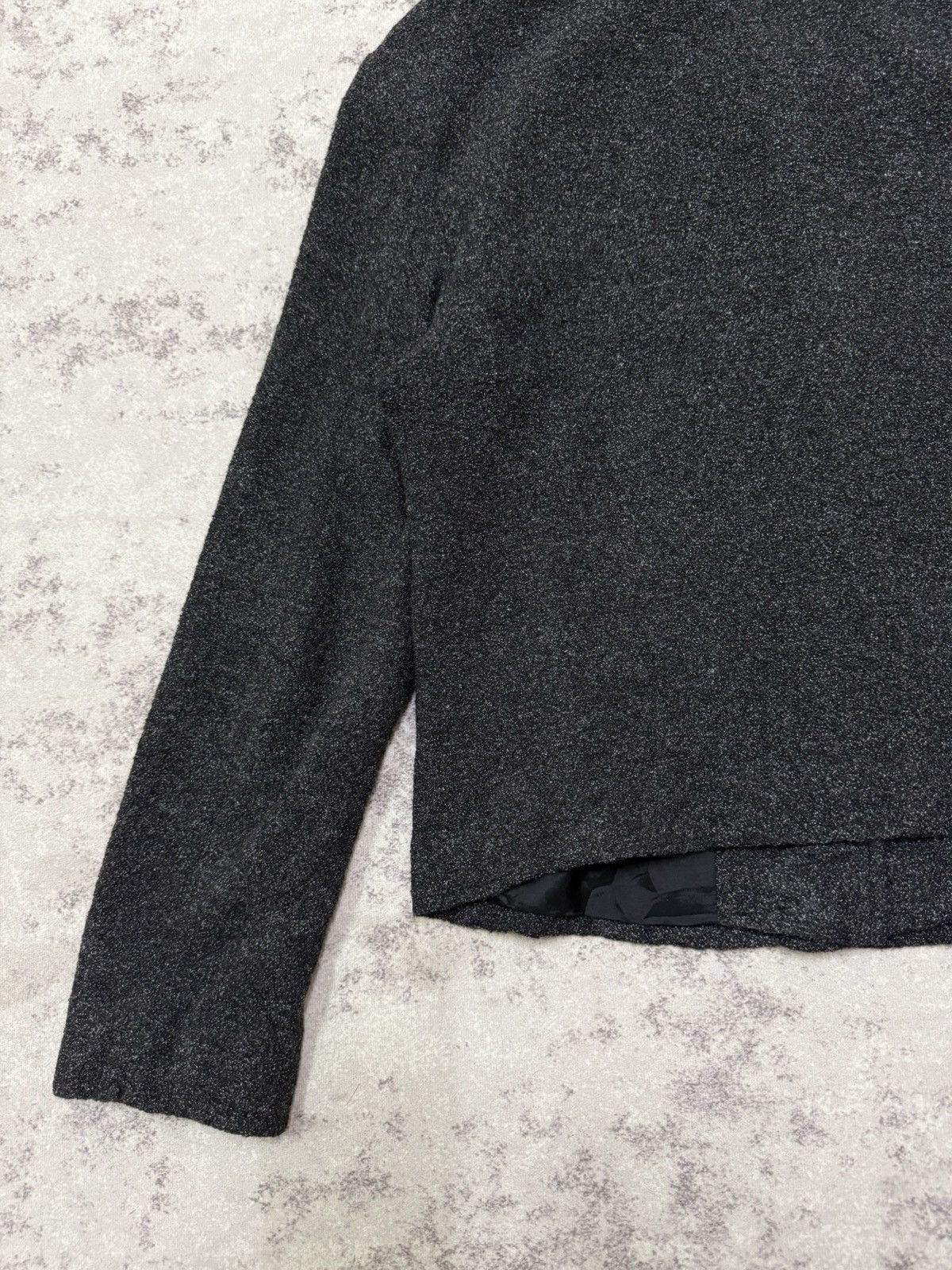agnes b. Agnes B. Charcoal Black Light Tweed Jacket Button Up Size S / US 4 / IT 40 - 14 Thumbnail