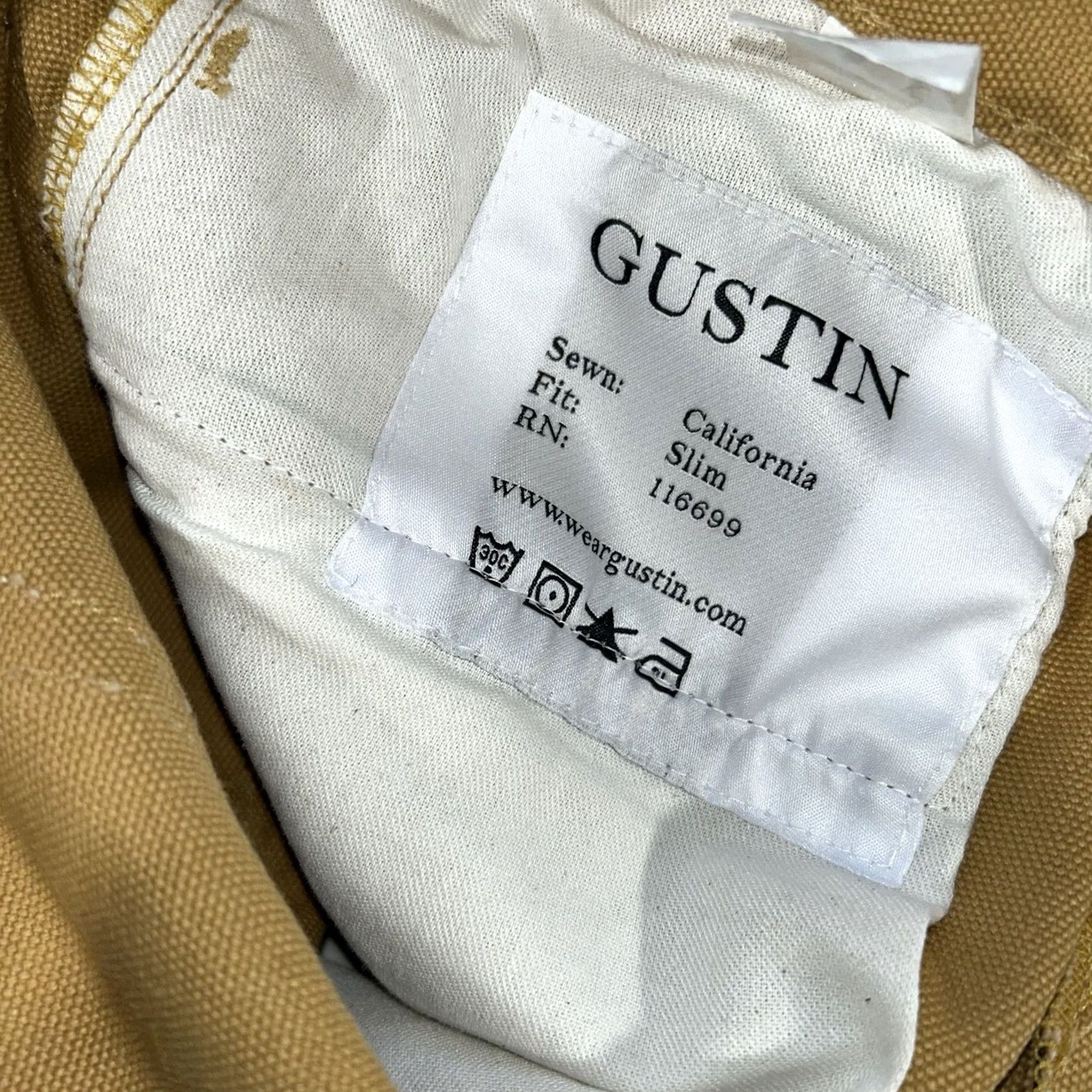 Gustin Gustin #61 Beast Duck Canvas Wheat Pant Slim Fit 20 Oz Men’s 26x31 Slim 26 Wheat Jeans Men Size US 26 / EU 42 - 7 Thumbnail