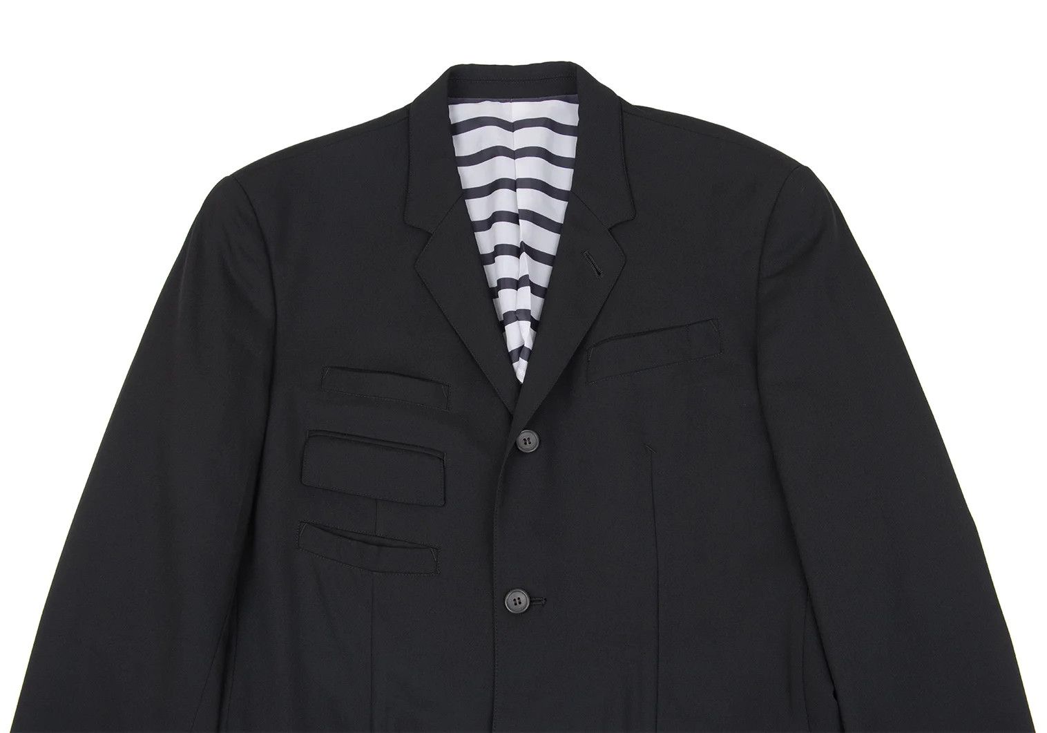 Jean Paul Gaultier Wool Nylon Pocket Design 3-Button Jacket in Black 50 Size US M / EU 48-50 / 2 - 2 Thumbnail