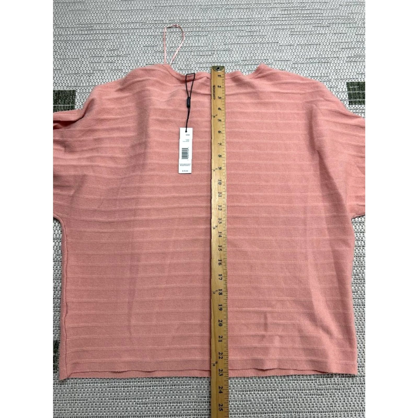Vintage Tahari Sweater Womens Medium Pink Viscose Blend KnIT Boat Neck Casual Pullover Knit Dolman Sleeve Long Sleeve Size M / US 6-8 / IT 42-44 - 6 Thumbnail