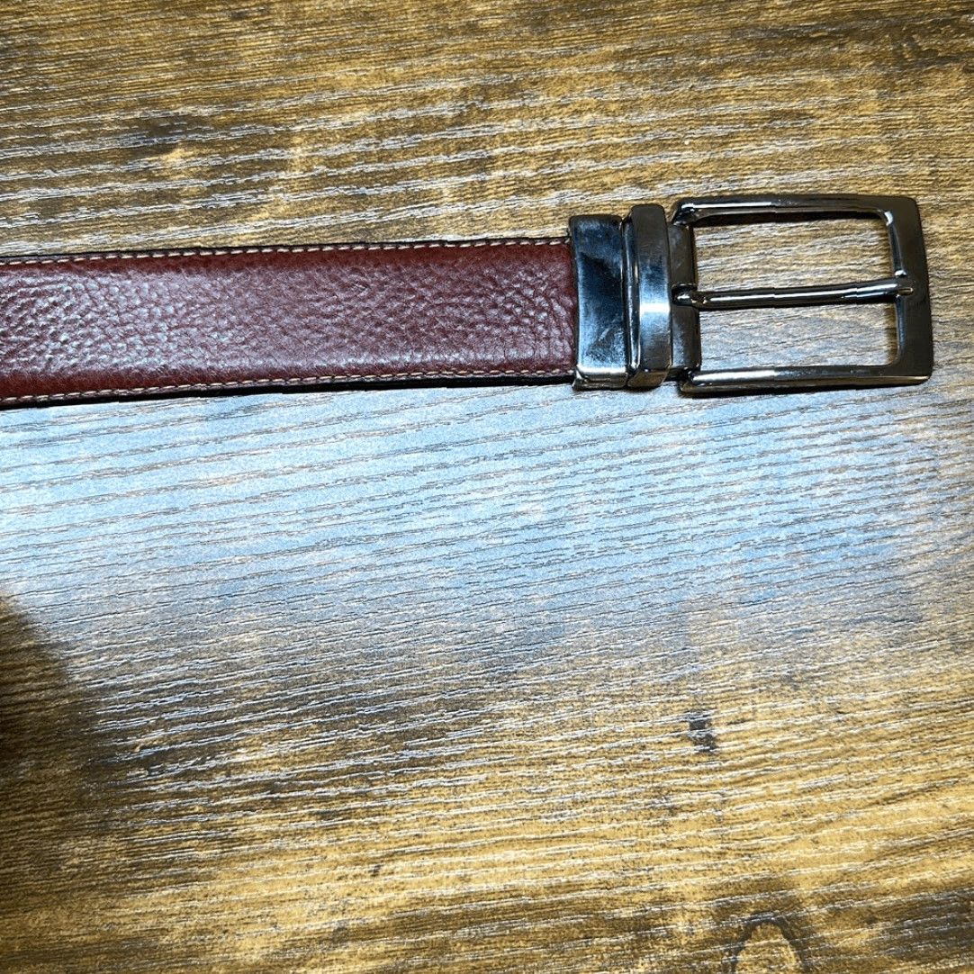 Vintage VINTAGE No Brand Belt Men Reversible Leather Black Brown Made in Italy 10683 Belt M Brown Mens 42” without Buckle W 1.25” Size ONE SIZE - 7 Thumbnail