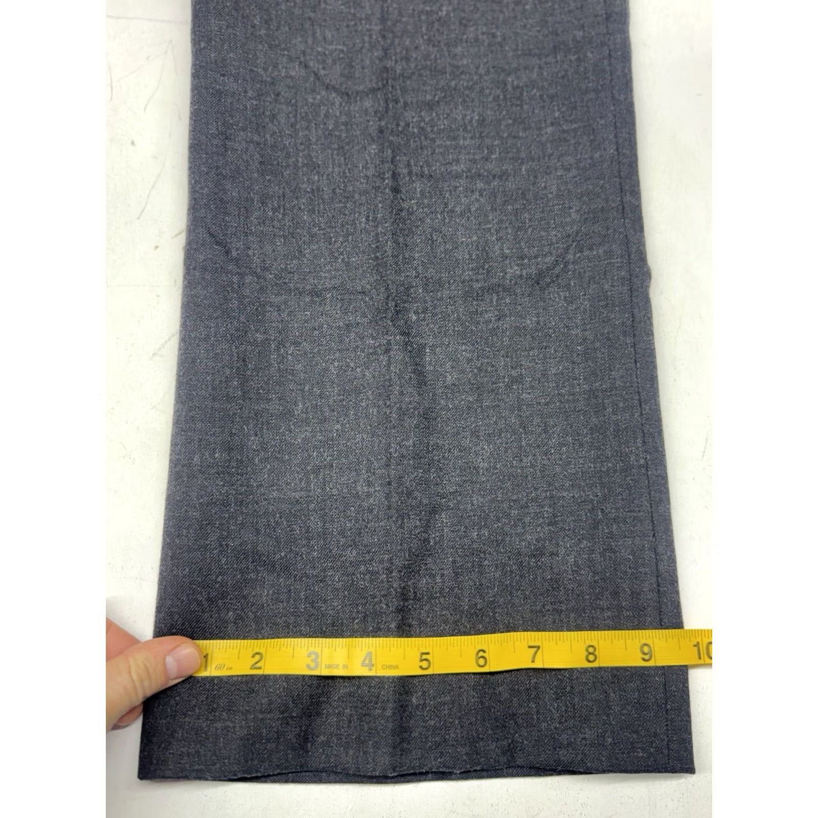 Gap GAP Wool Wide-Leg Pants Black 12 Classic Office Work Dress Pants Wool Blend Spandex Flat Front High Rise Pockets Lined Zipper Button Size 34" / US 12 / IT 48 - 6 Thumbnail