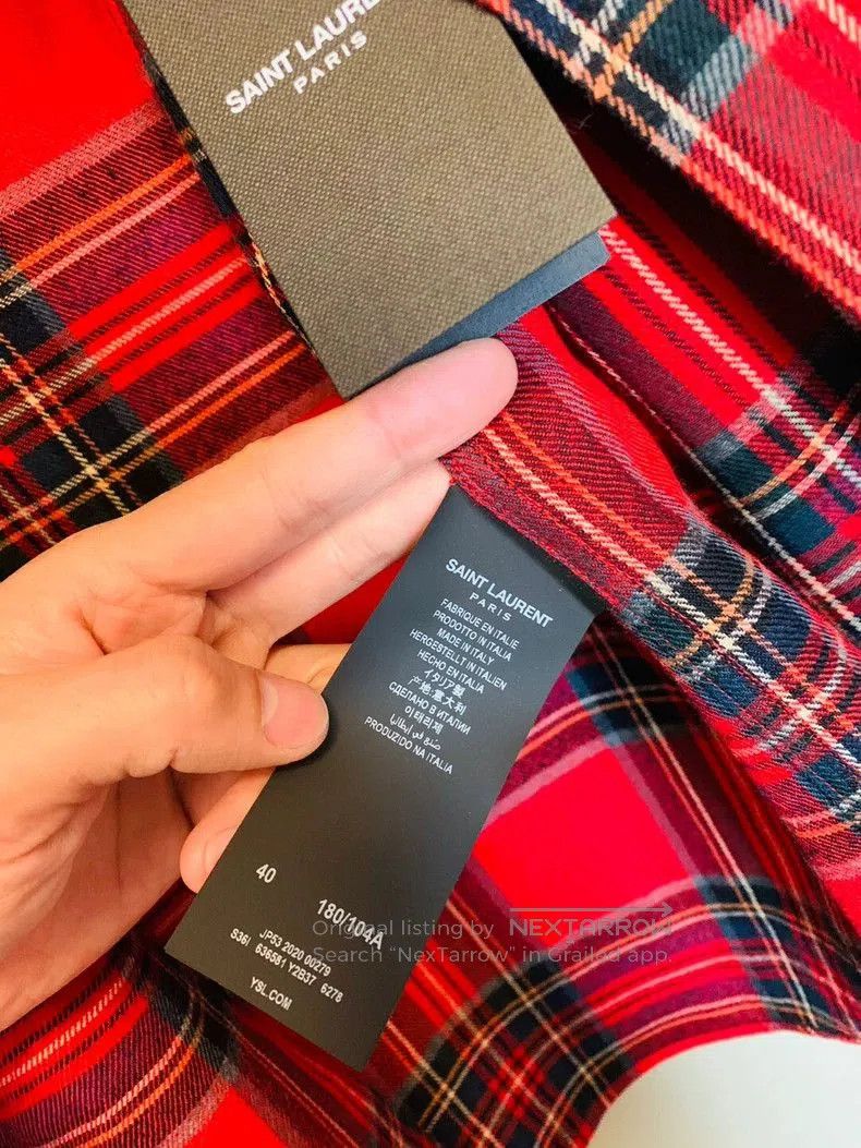 Saint Laurent Paris Saint Laurent Embroidered Flannel Shirt. Size US M / EU 48-50 / 2 - 3 Thumbnail