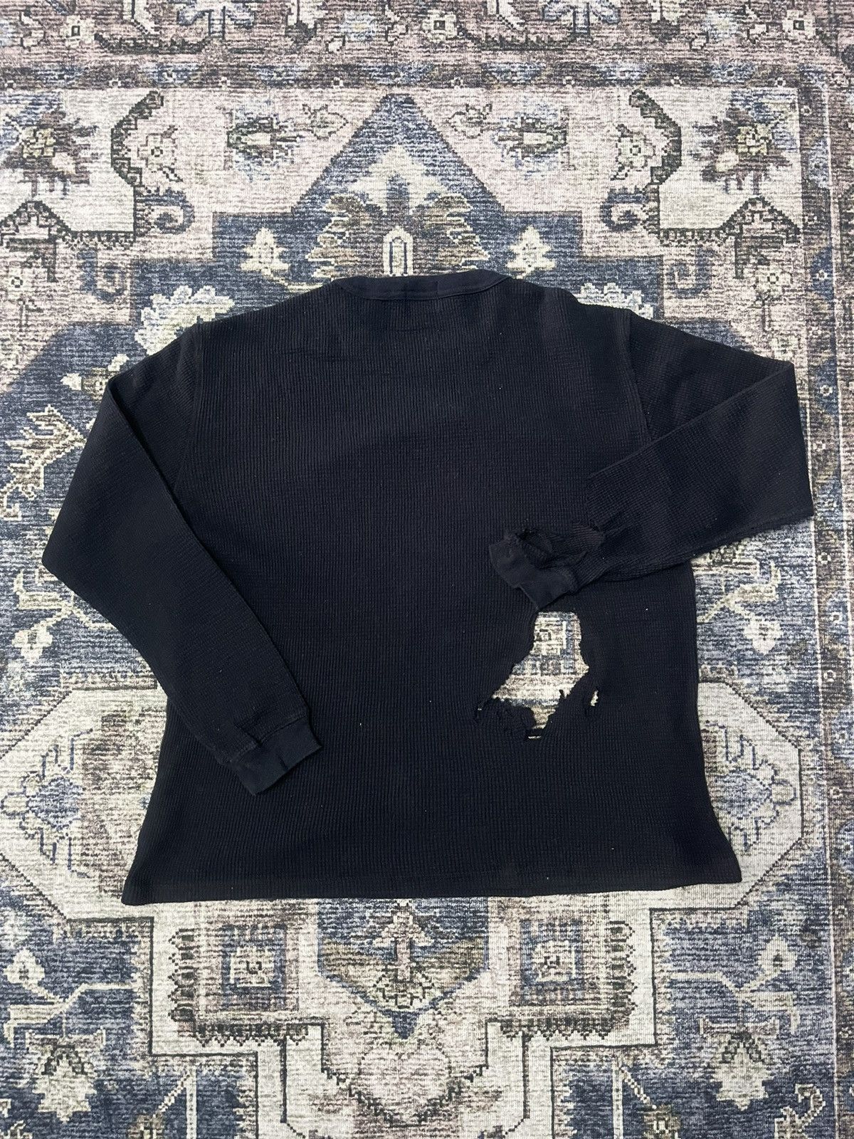Stussy × Vintage VTG DISTRESSED STUSSY WAFER THERMAL KNIT UNITY IS OUR FORCE Size US M / EU 48-50 / 2 - 9 Thumbnail