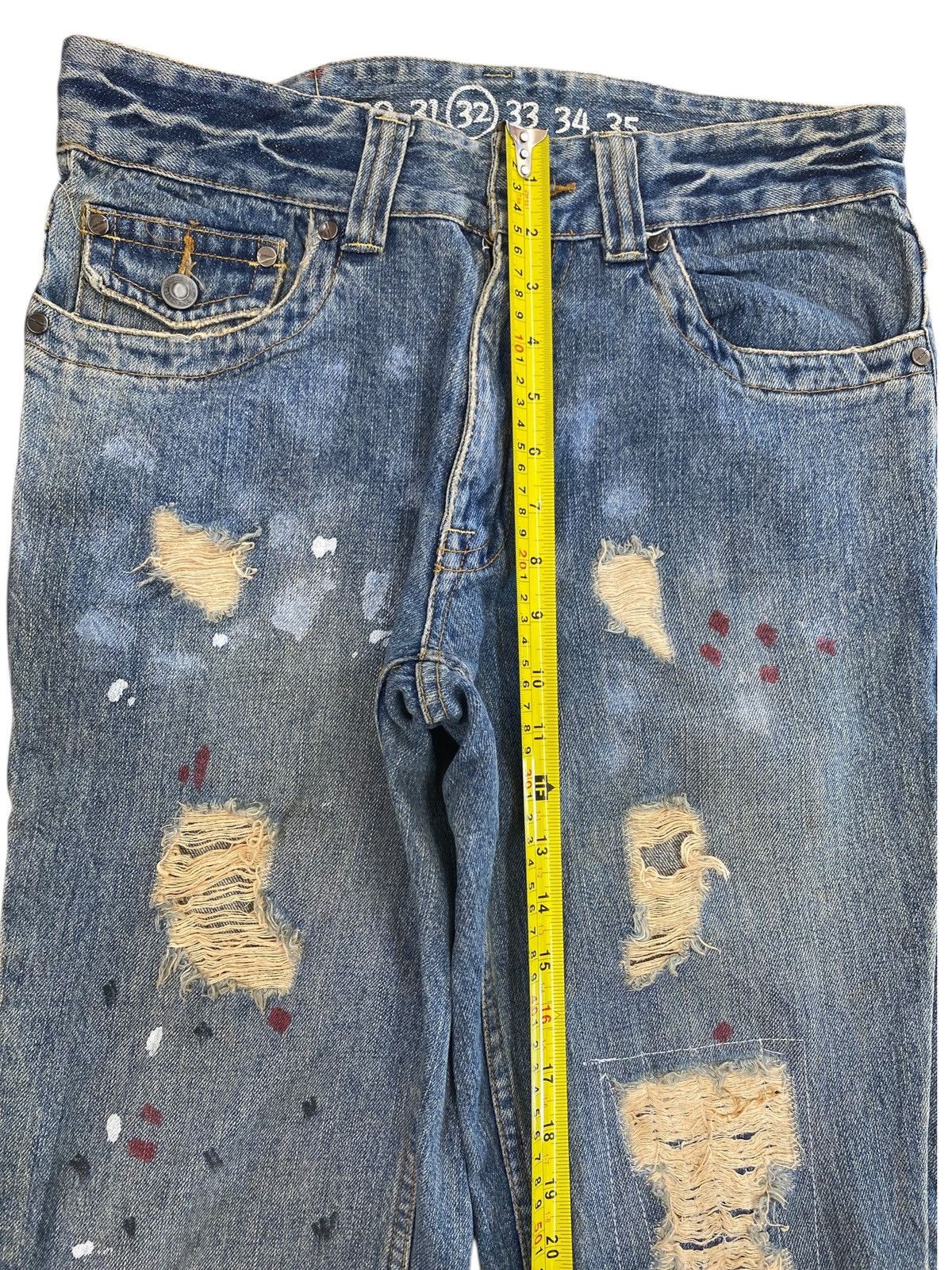 Japanese Brand Japanese Brand Distressed Paint Style Loose Jeans Size US 30 / EU 46 - 6 Thumbnail