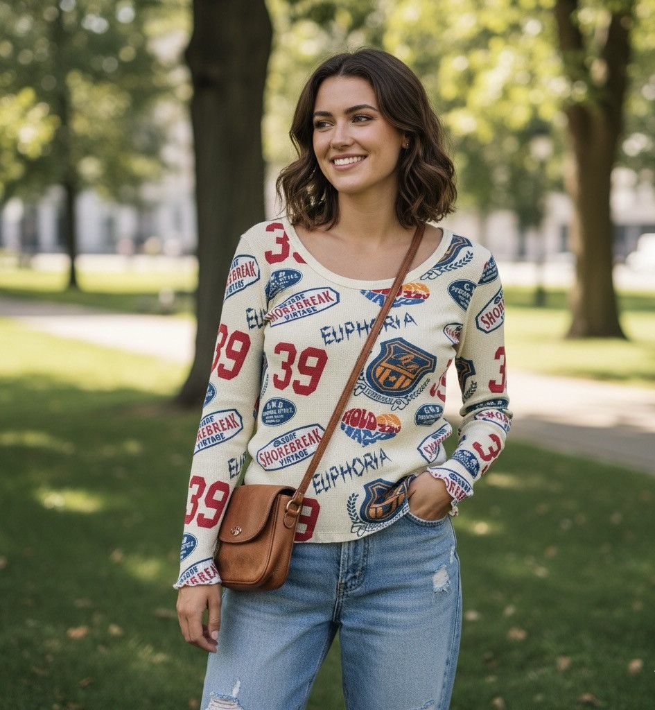 Dig Deep ☀️DIG DEEP OVER PRINT LONG SLEEVE LIKE HYSTERIC GLAMOUR Size M / US 6-8 / IT 42-44 - 9 Thumbnail