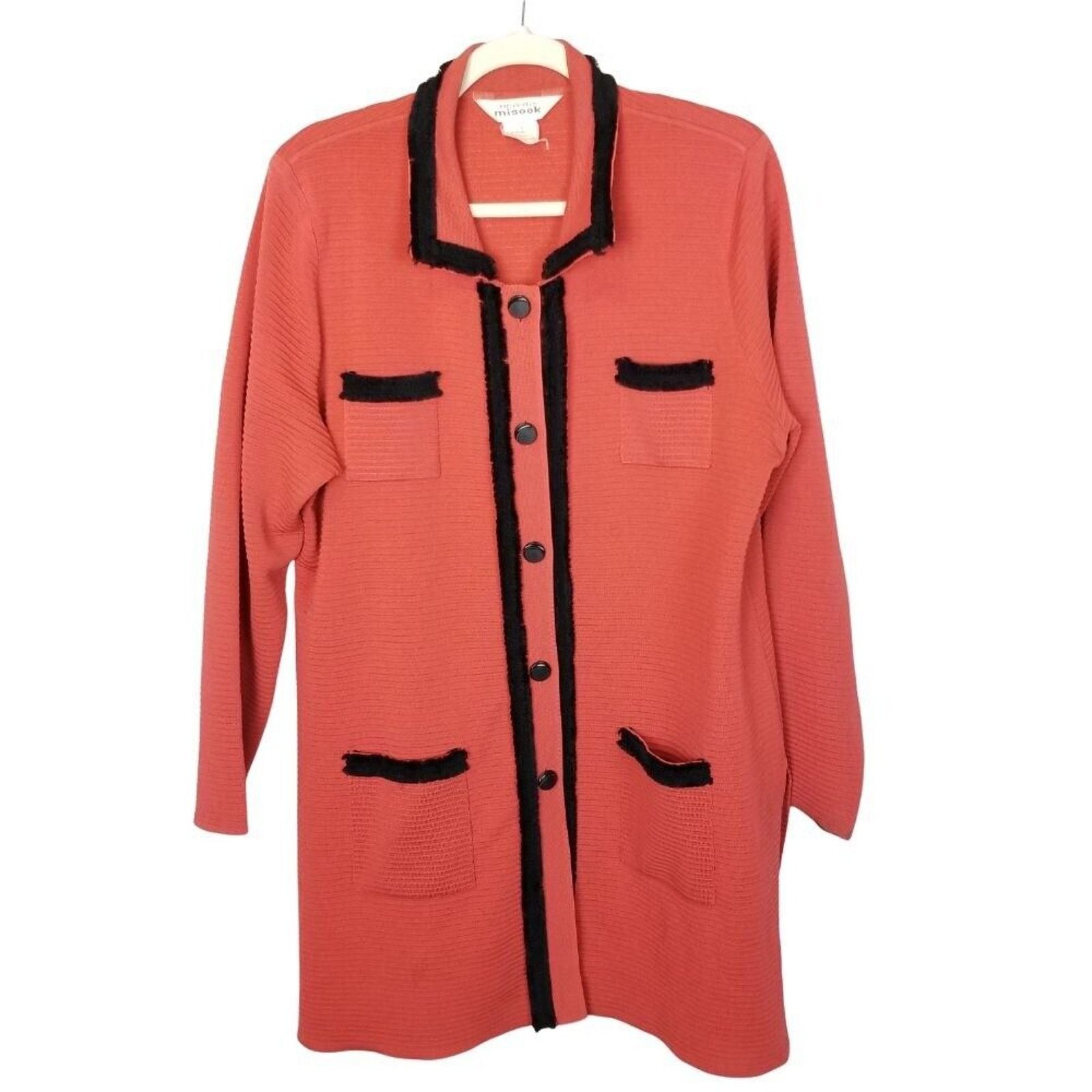 Vintage Exclusively Misook Womens Knit Cardigan Sweater Sz L Prepppy Size L / US 10 / IT 46 - 1 Thumbnail